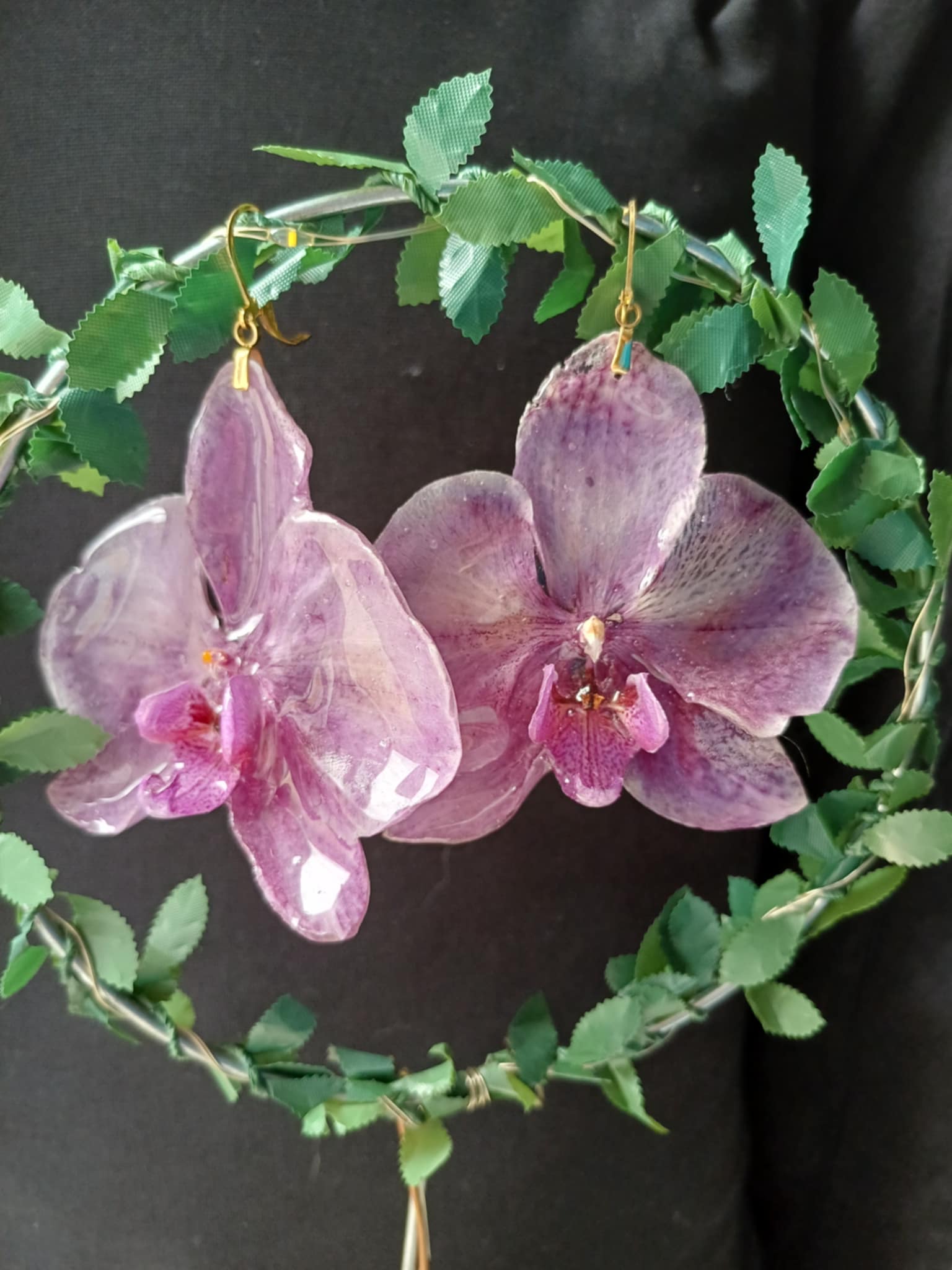 Boucles grosses Orchidées mauves