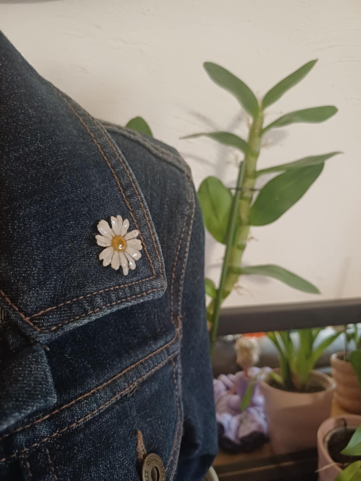 Broche pin's Marguerite blanche