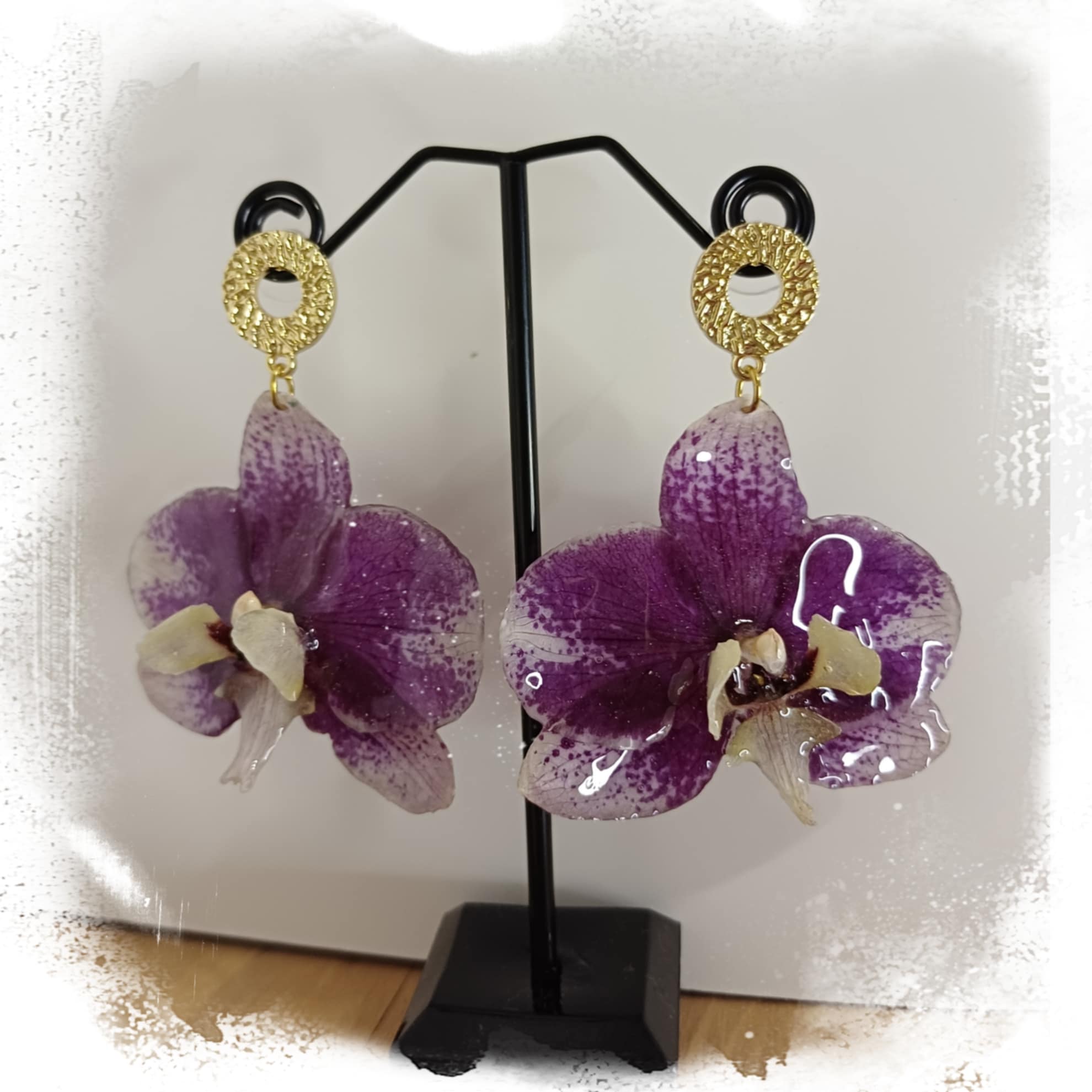 Boucles orchidée bicolores