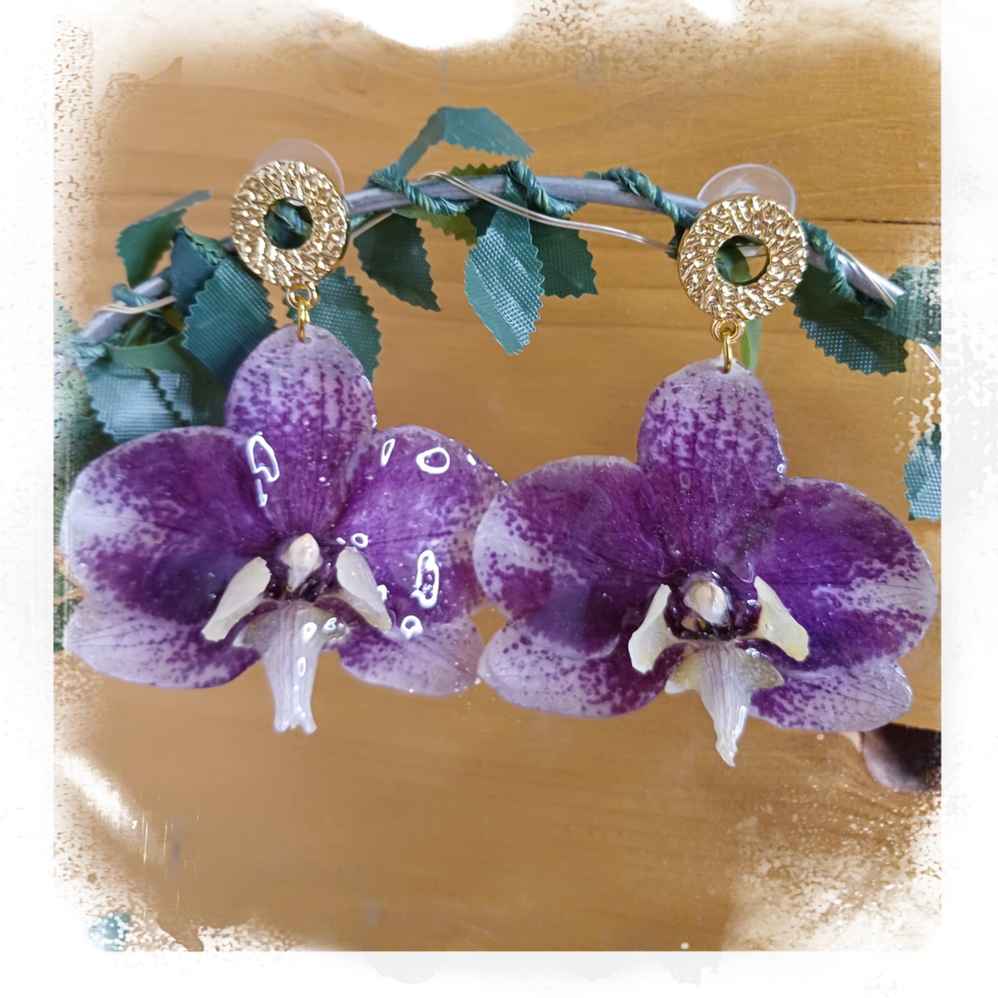 Boucles orchidée bicolores