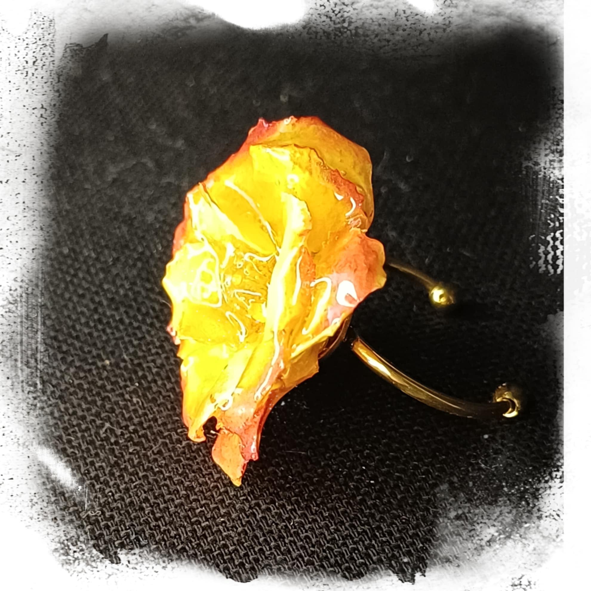 Bague Rose rouge et jaune