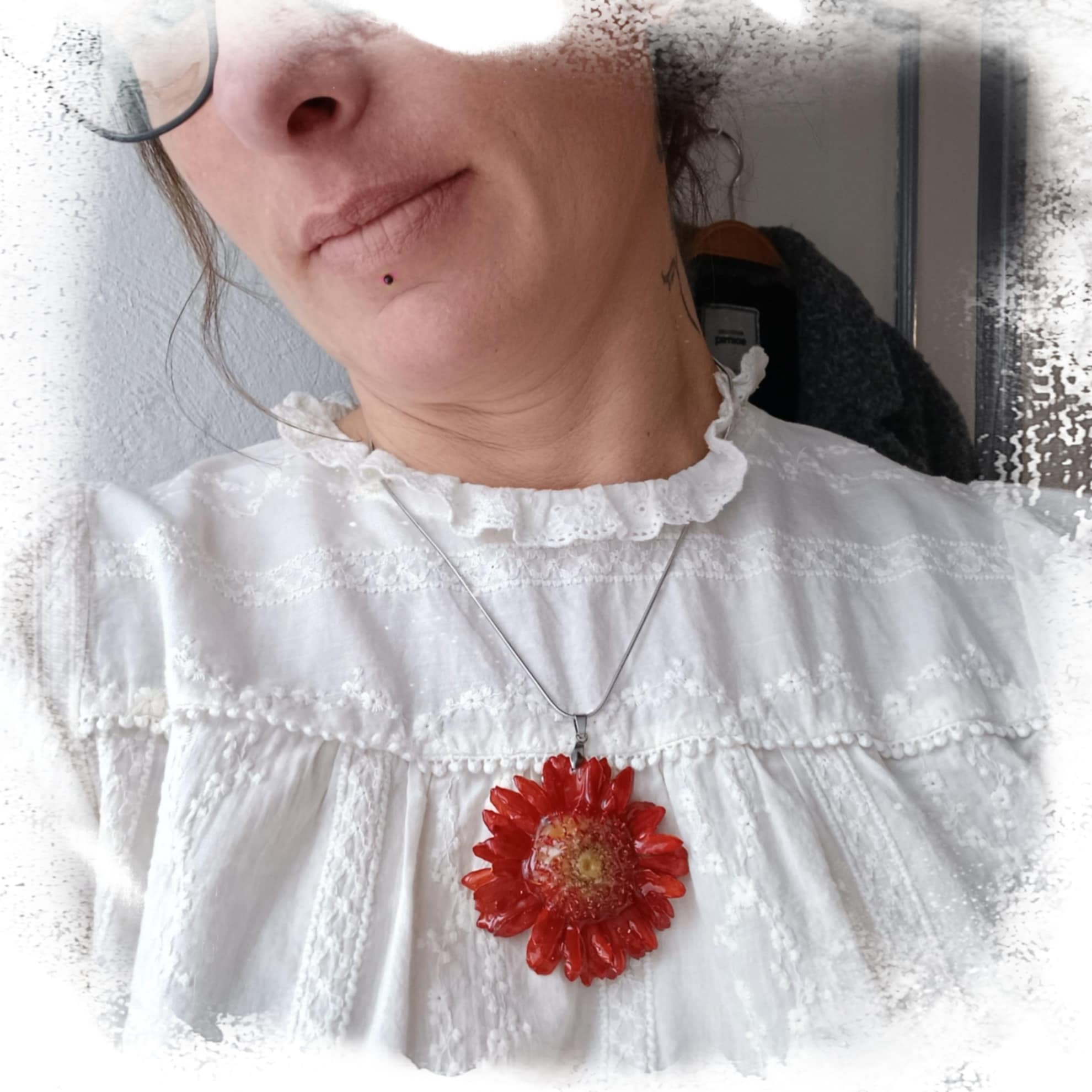 Collier Gerbera orange