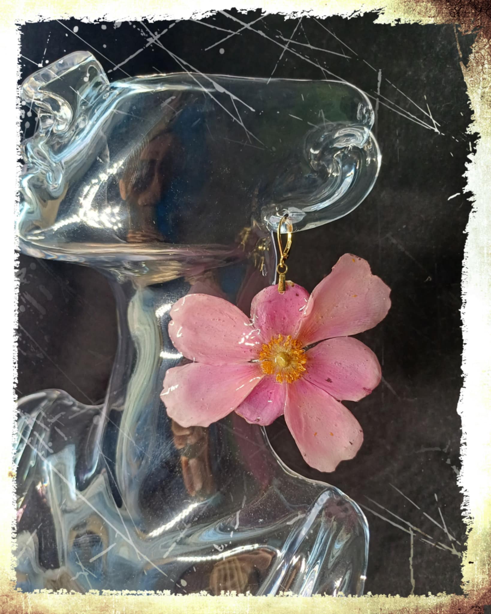 Boucles d'oreilles Anémone du Japon