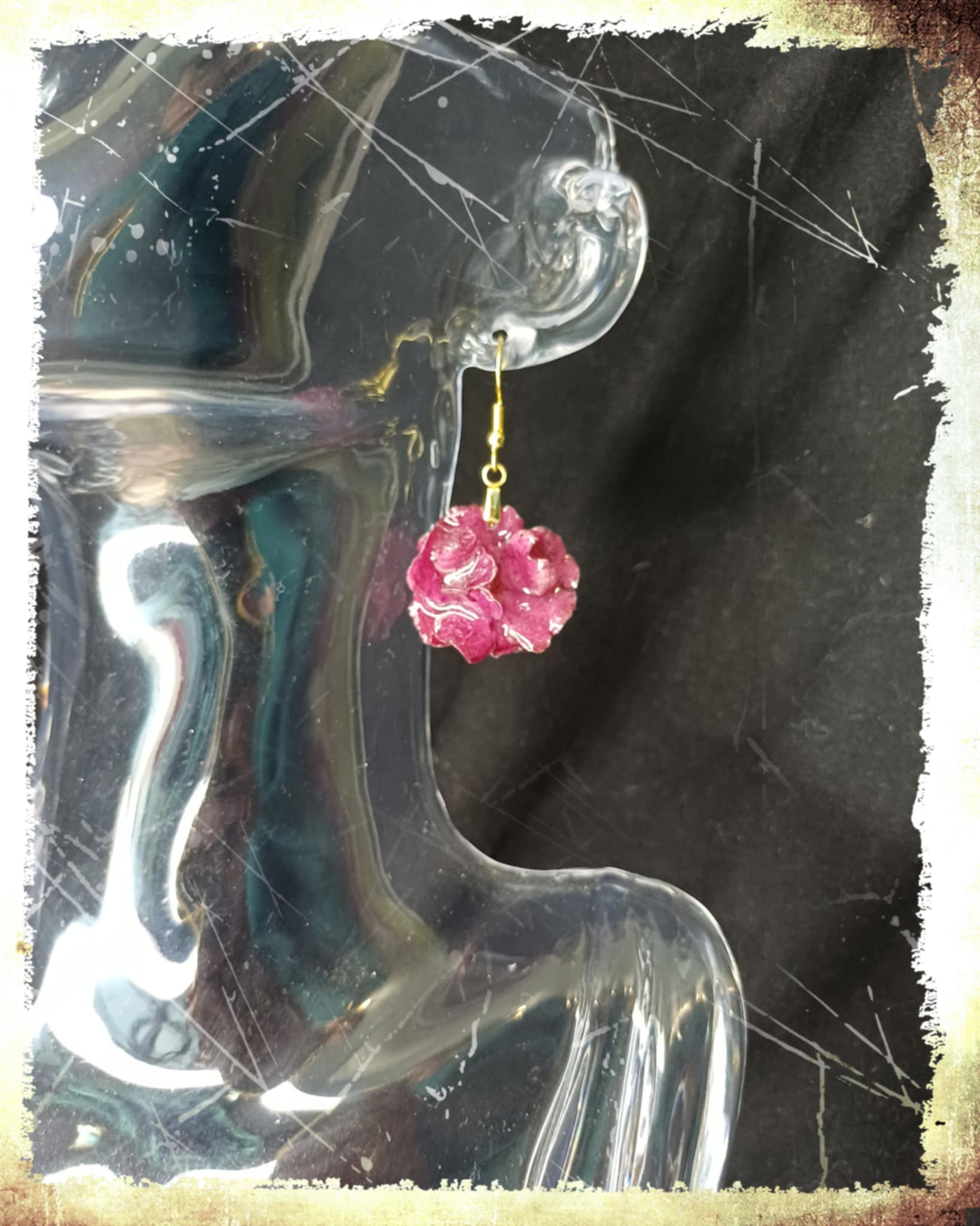 Boucles mini Roses rouges