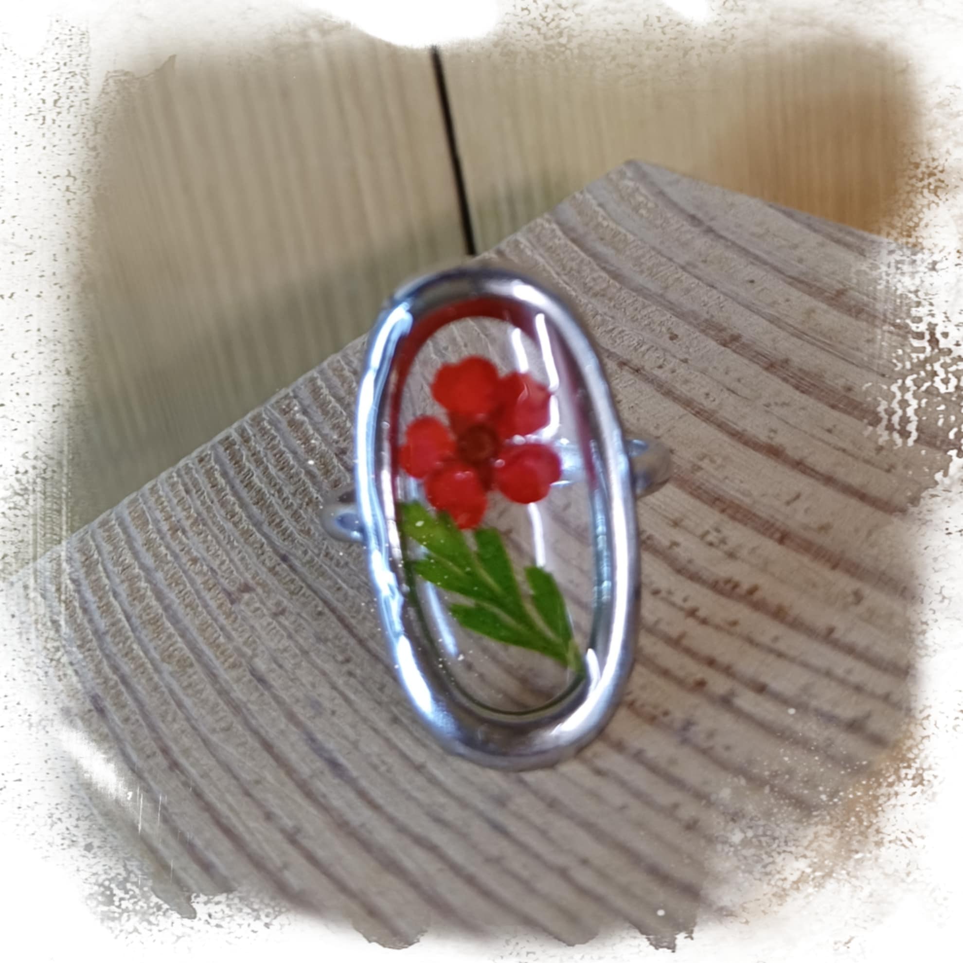 Bague fleur et fougère