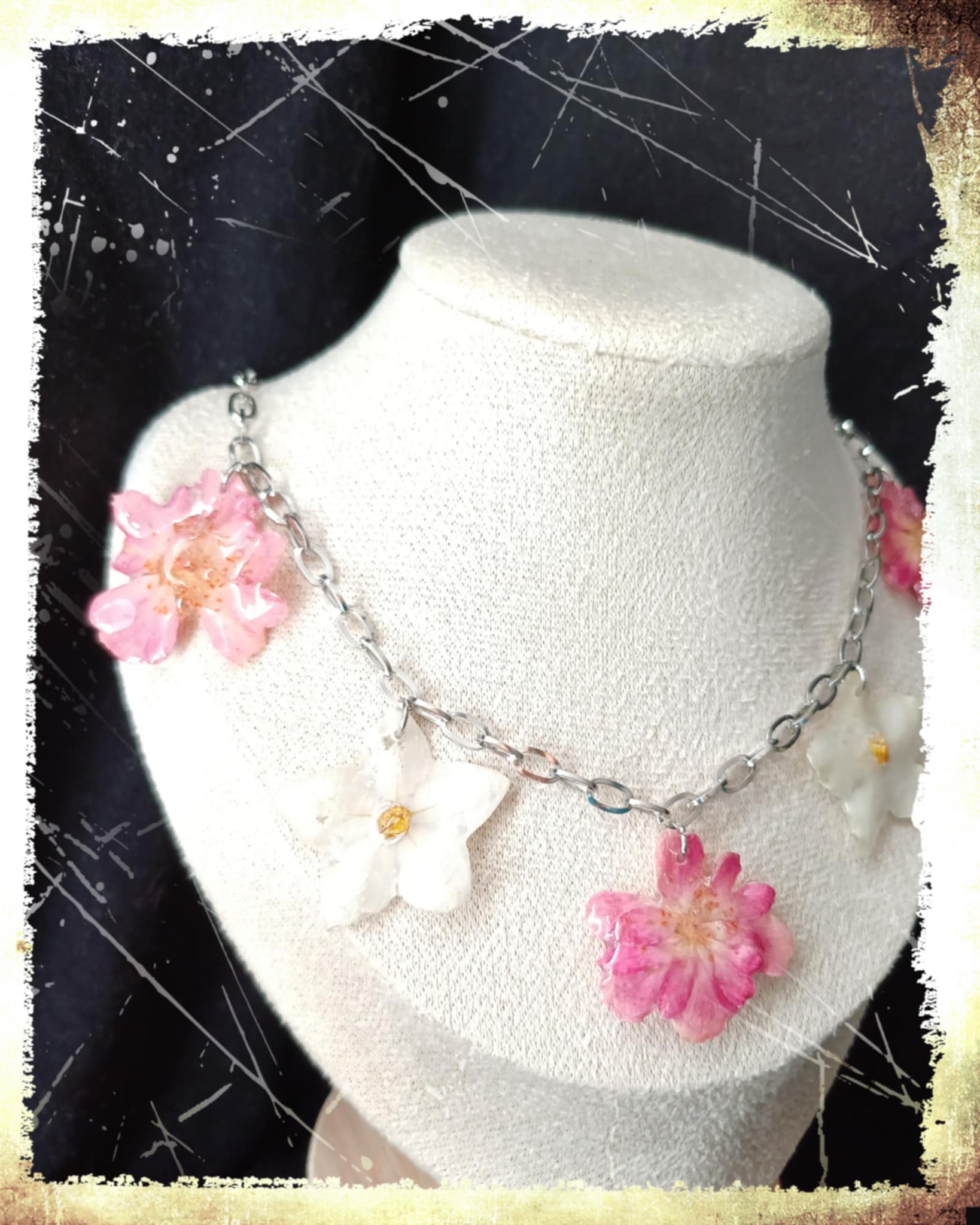 Collier Roses et Jasmin