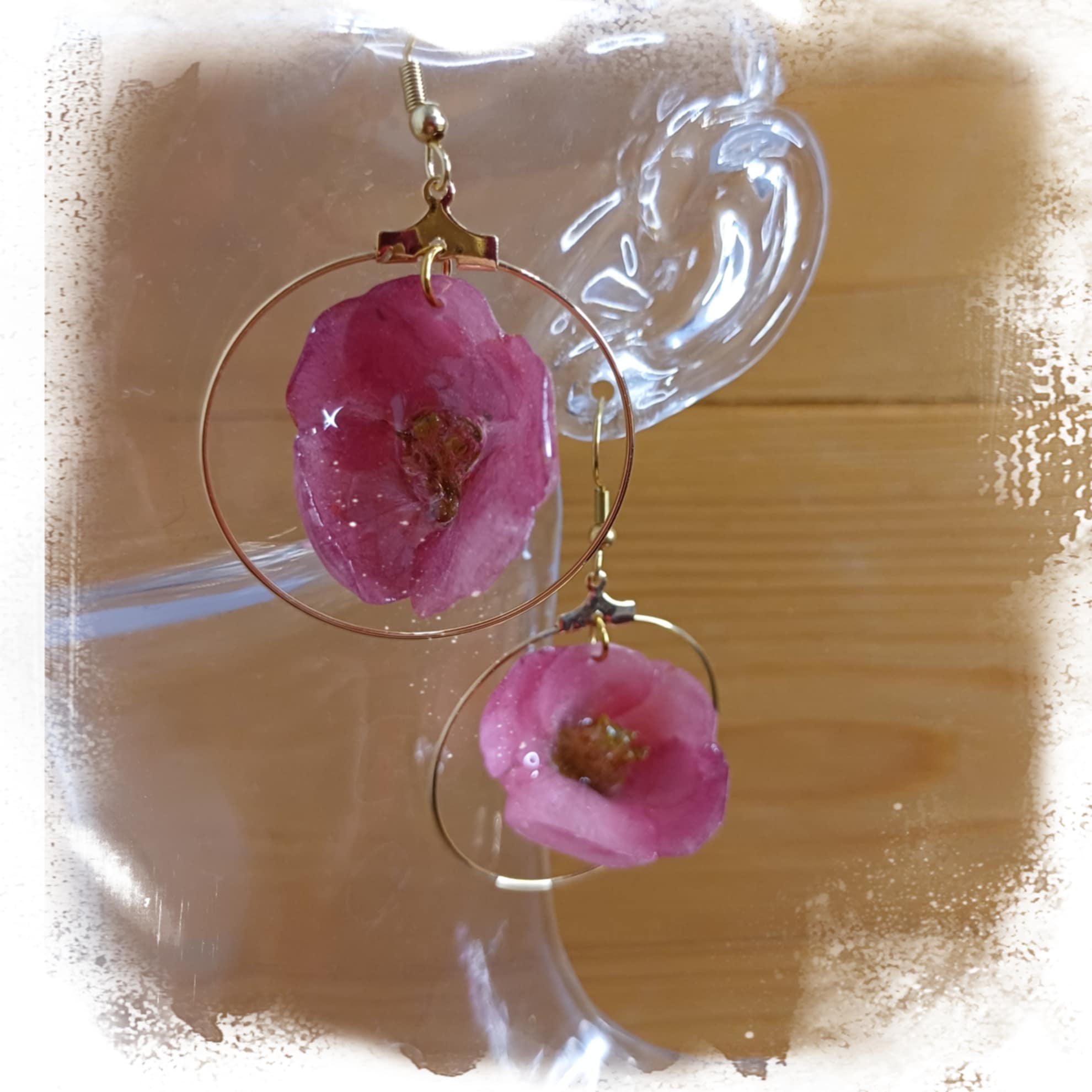 Boucles créoles Cognassier du Japon