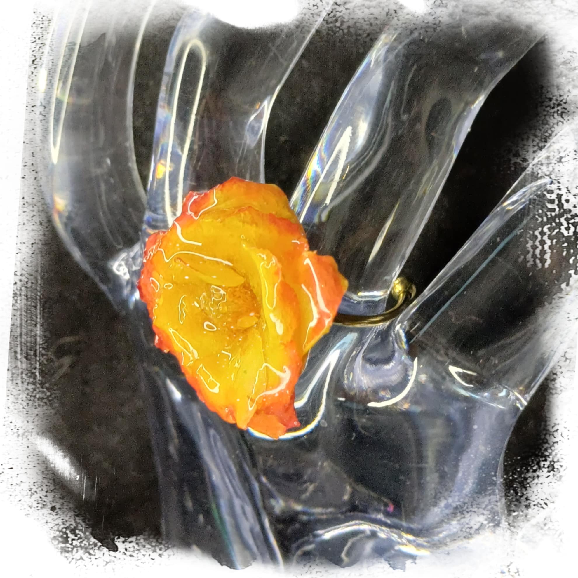 Bague Rose rouge et jaune