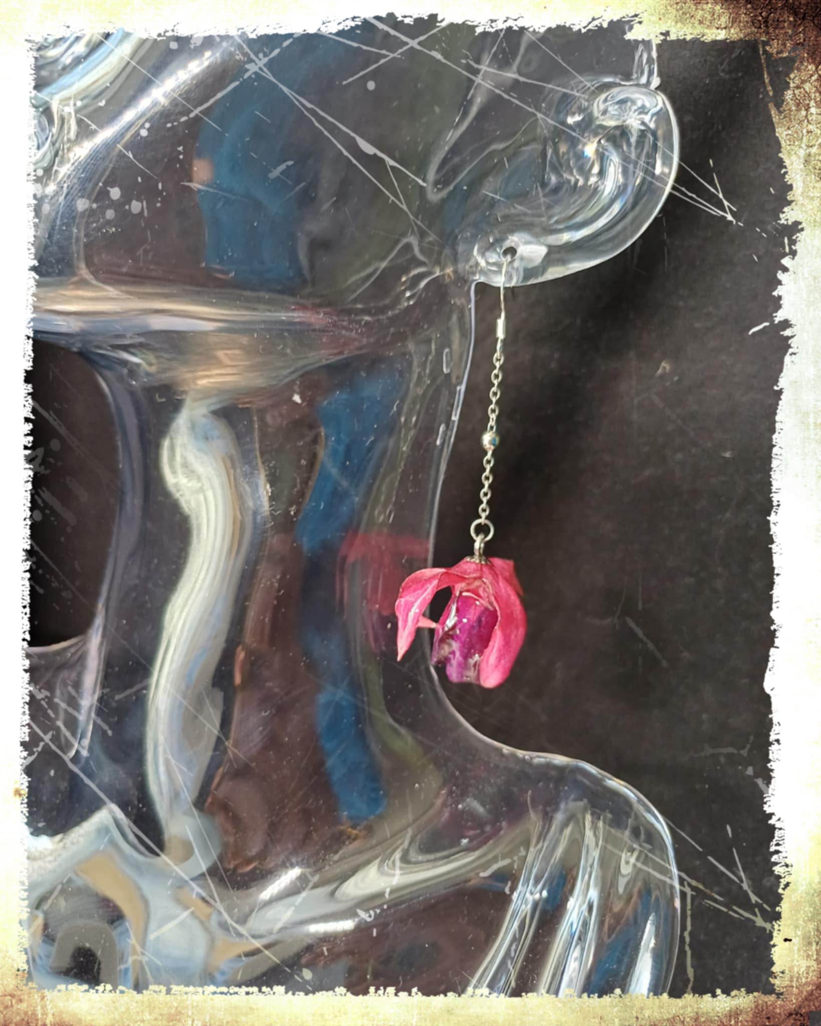 Boucles d'oreilles fleurs de Fuchsia mauve