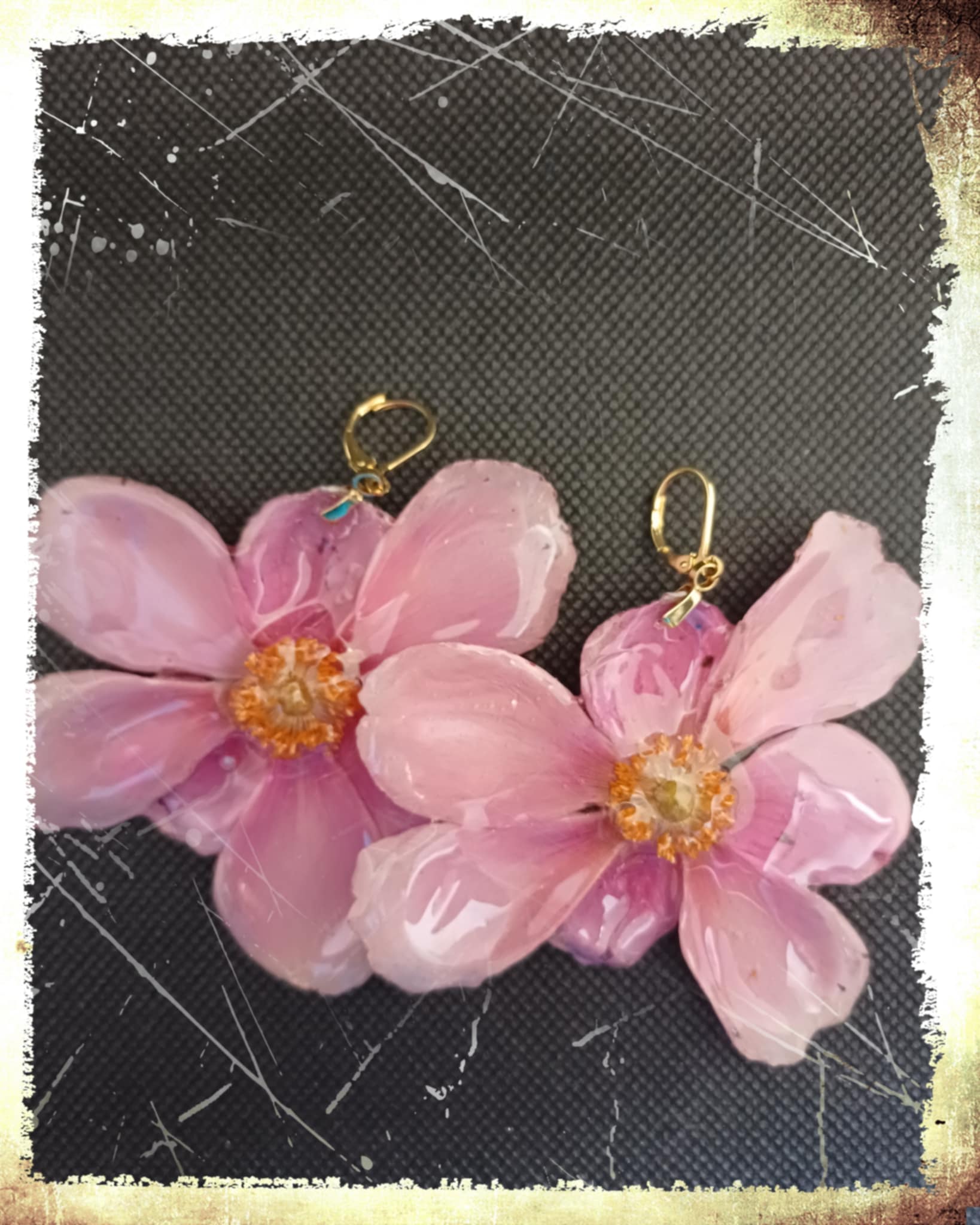 Boucles d'oreilles Anémone du Japon