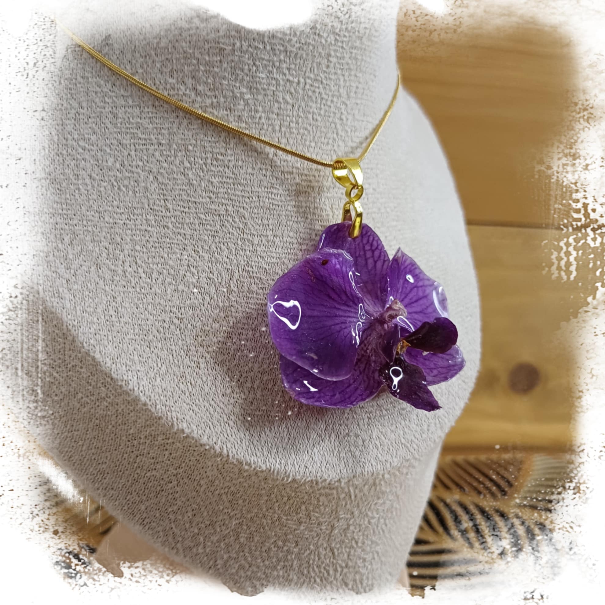 Collier Orchidée mauuve