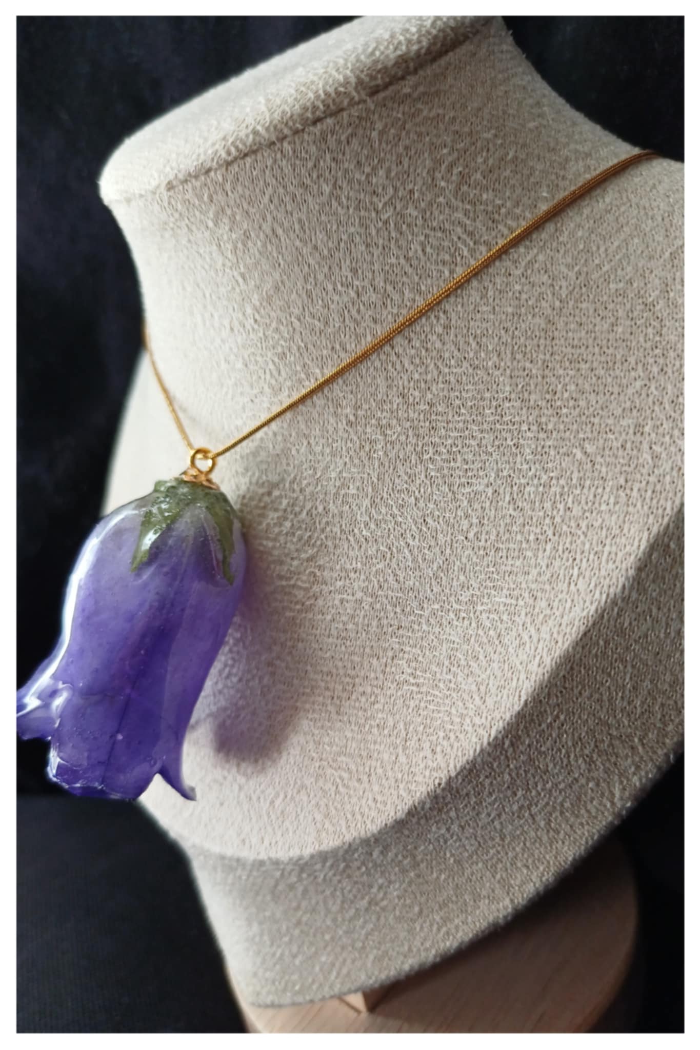 Collier fleur de Campanule mauve