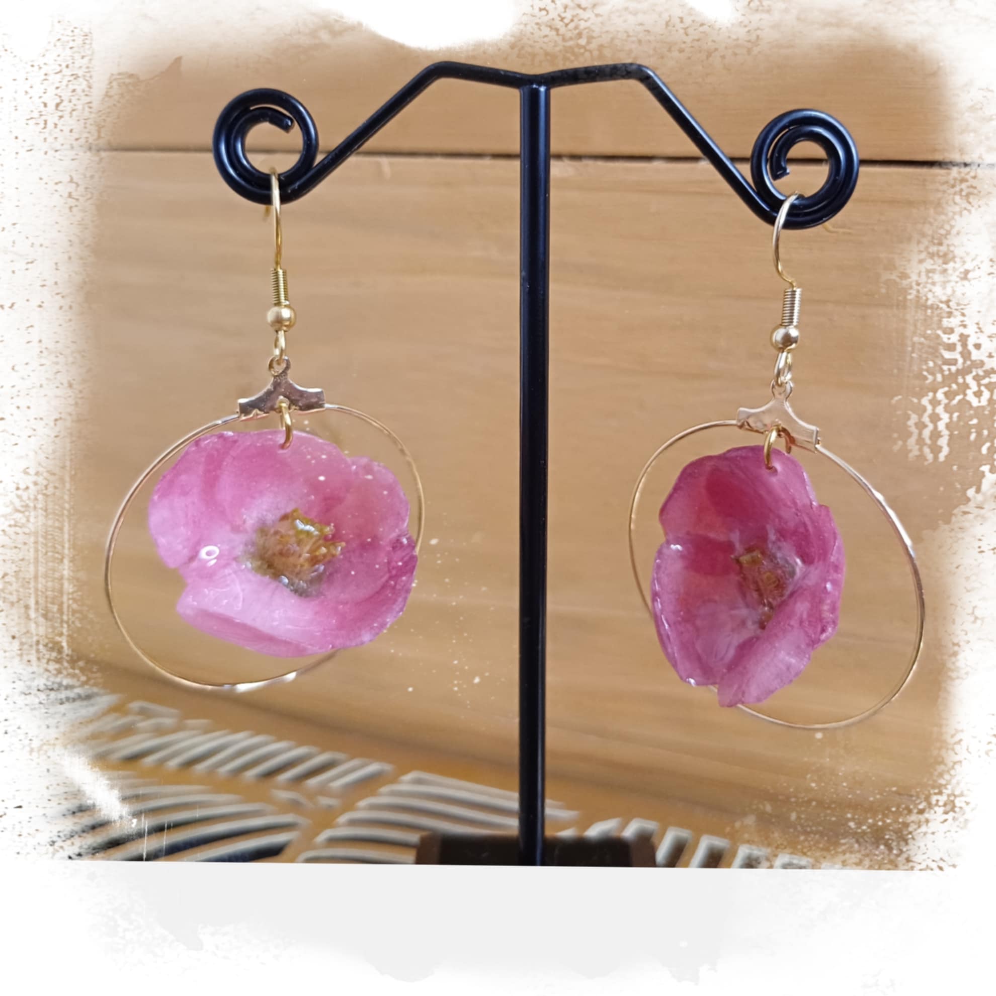 Boucles créoles Cognassier du Japon