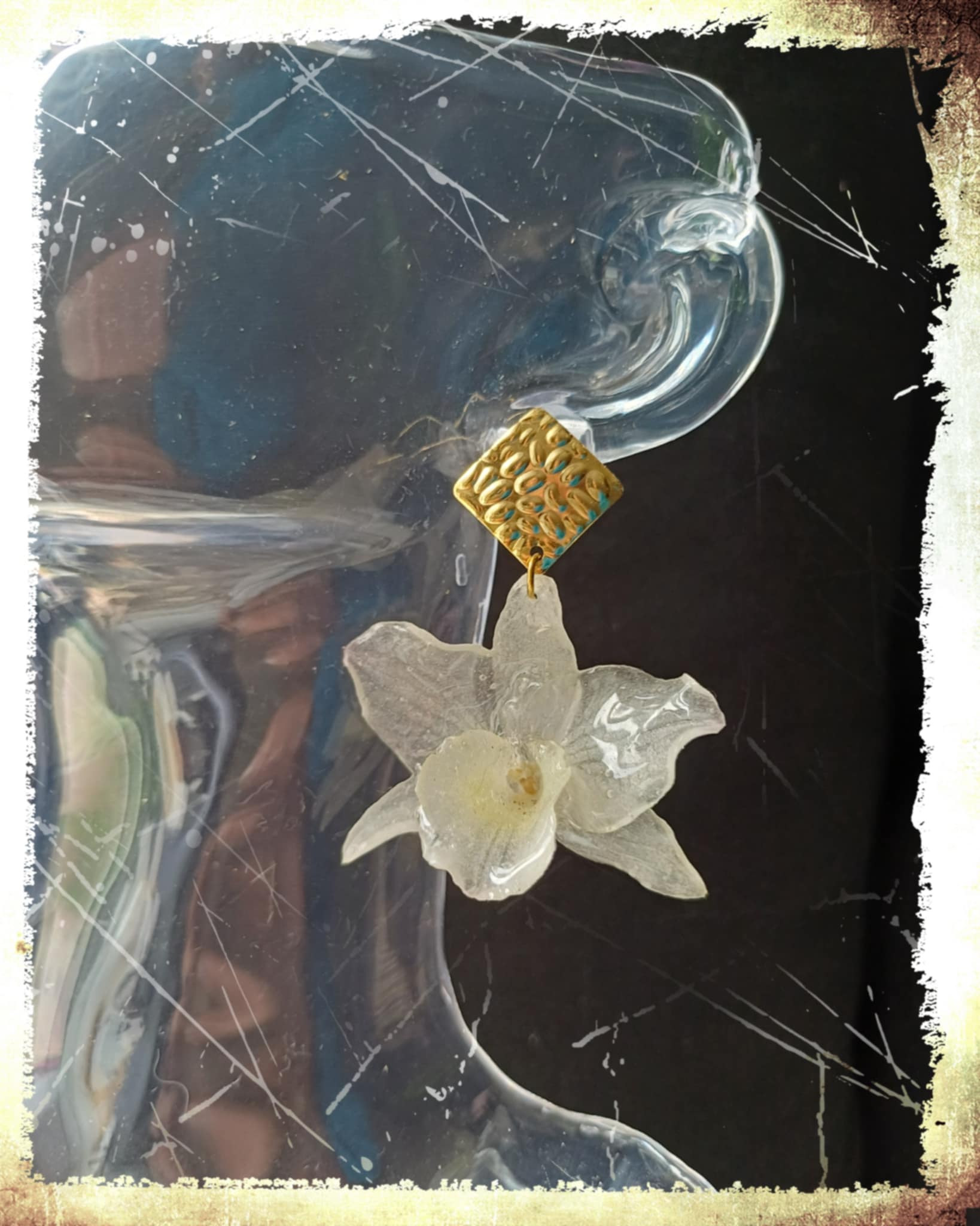 Boucles Orchidées Dendrobium blanches