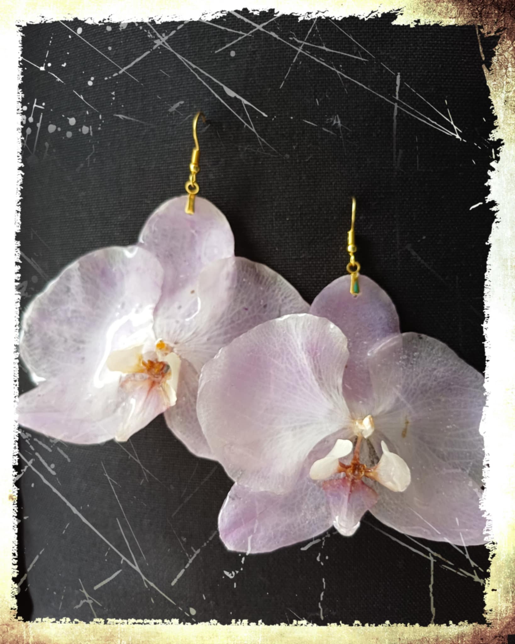 Boucles grosses orchidées rose pâle
