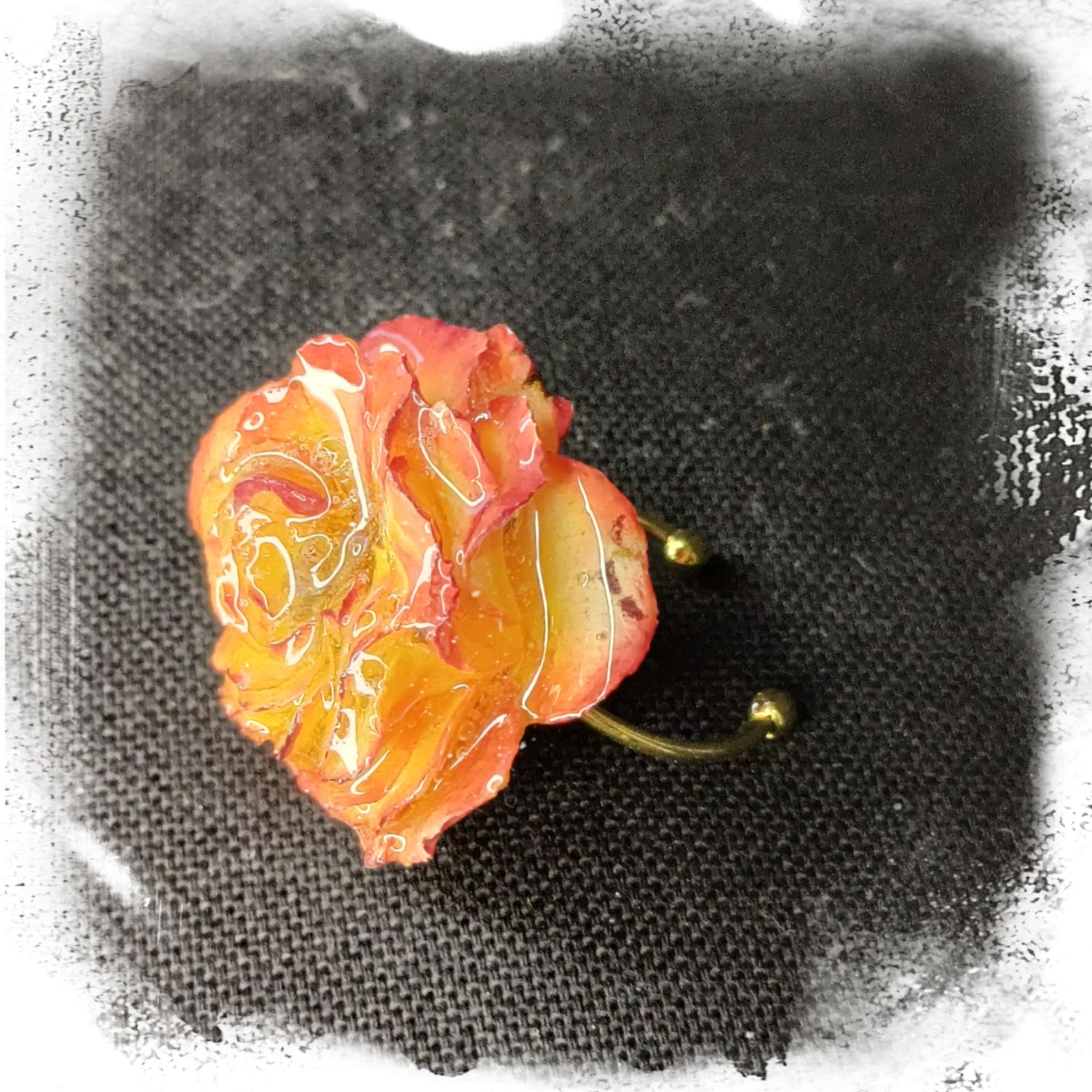 Bague Rose jaune et rose foncé