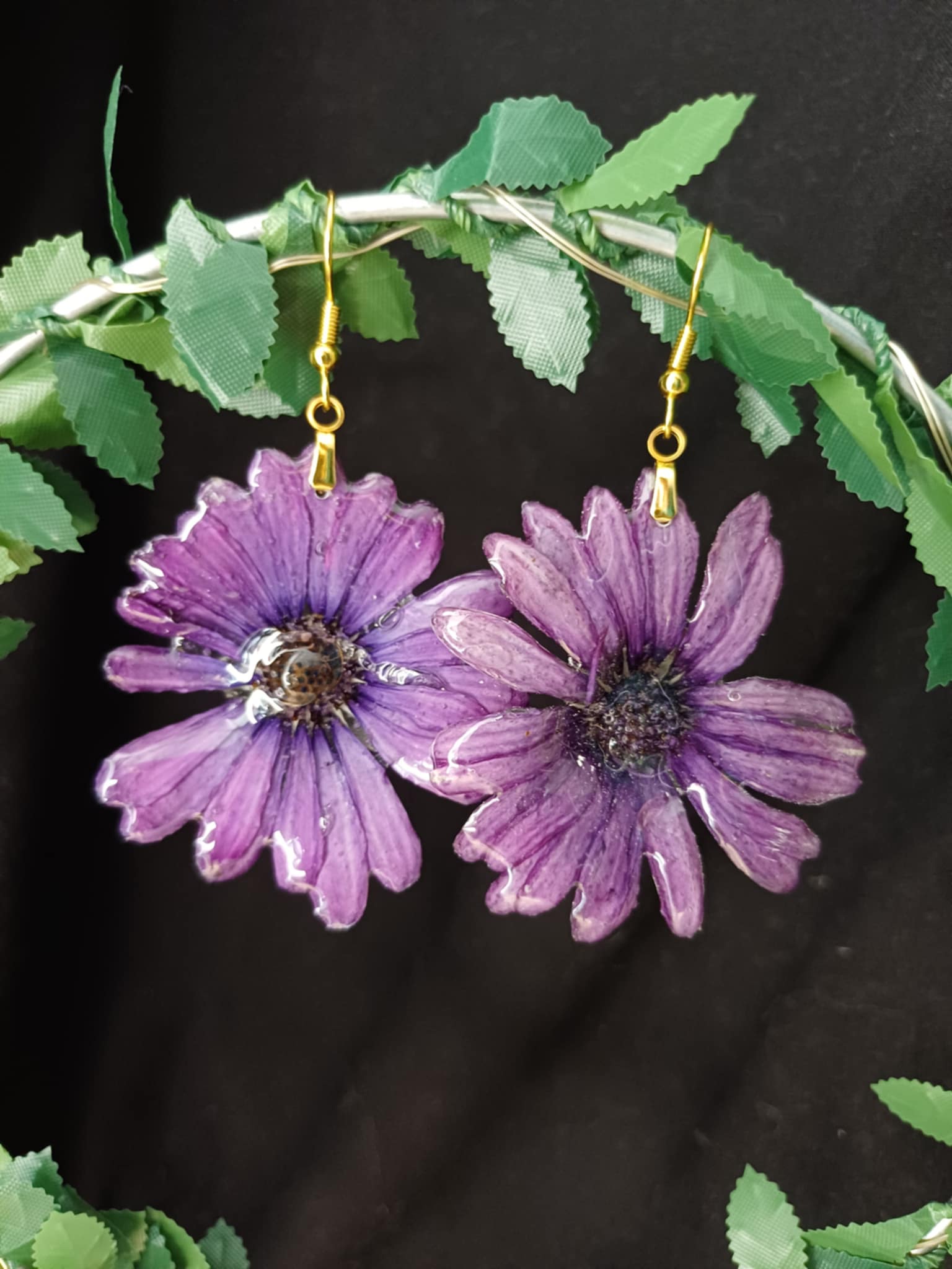 Boucle fleur Osteospermum violet