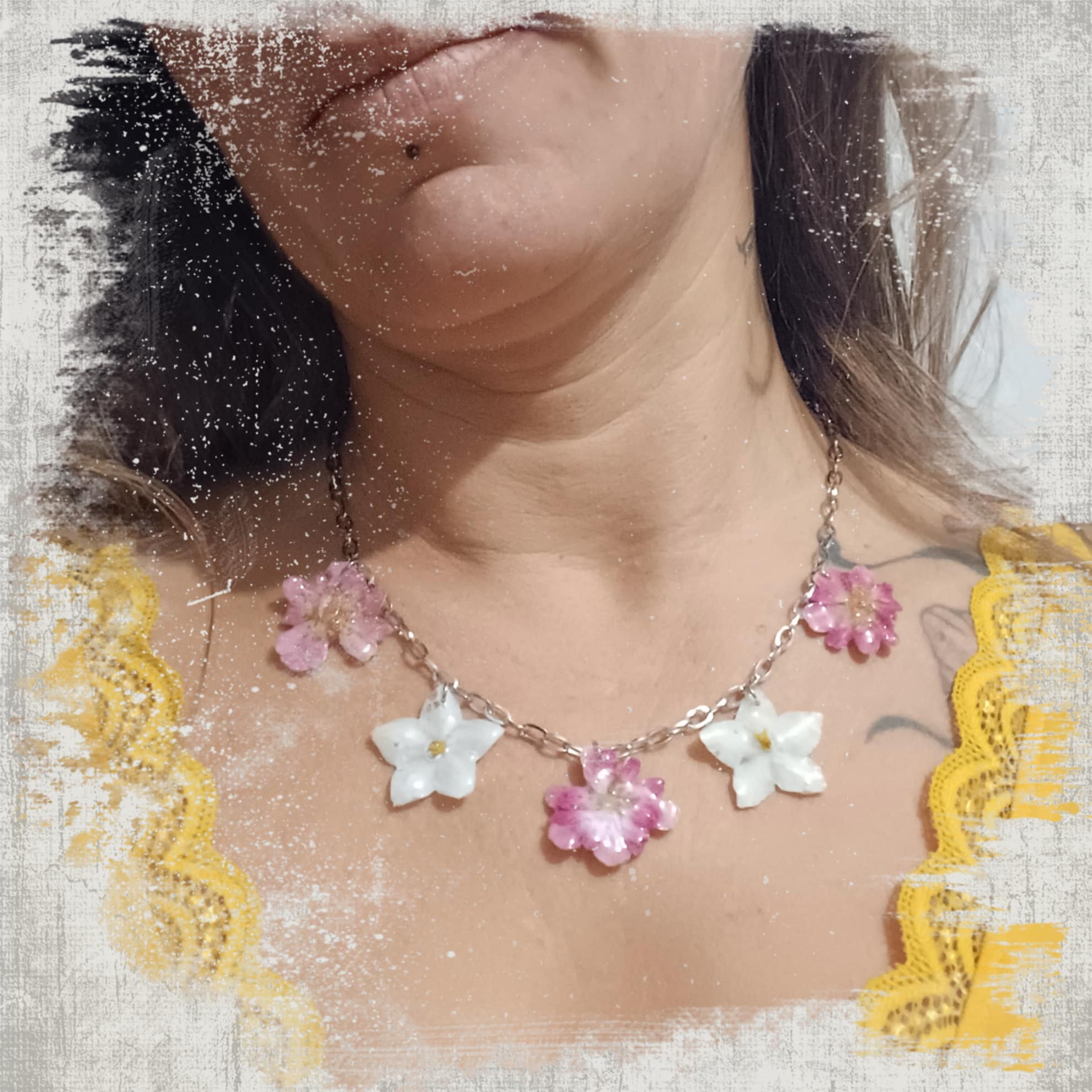 Collier Roses et Jasmin