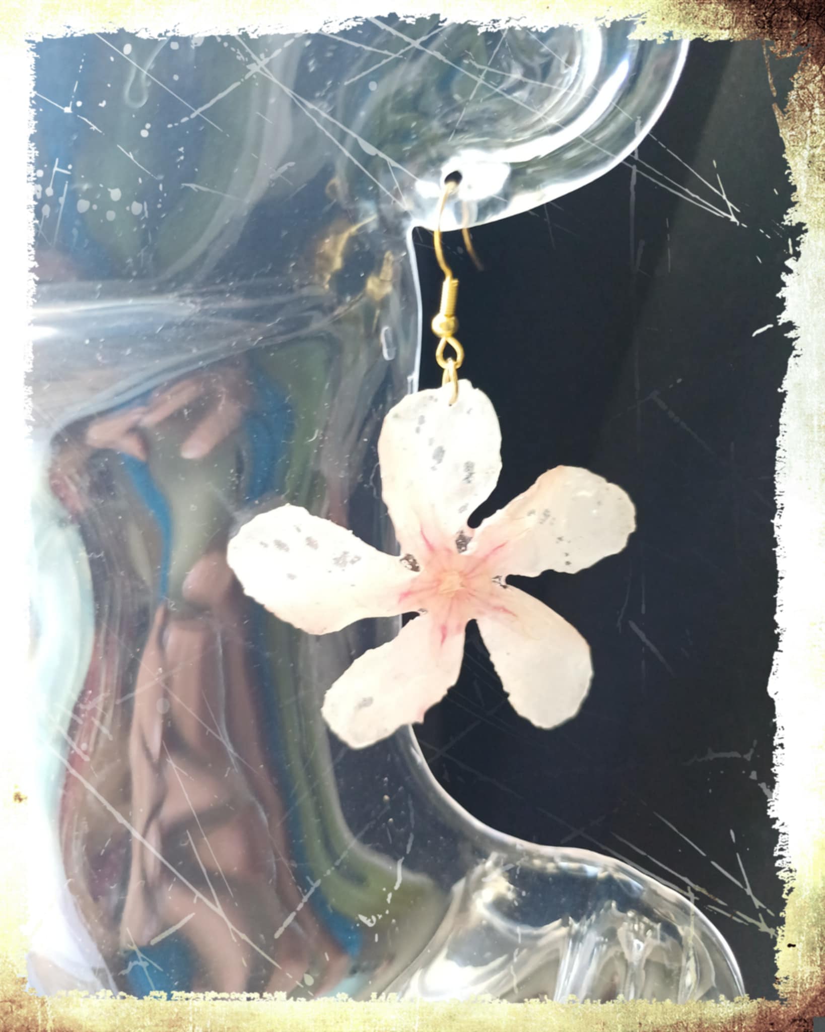 Boucles d'oreilles fleurs de Laurier rose