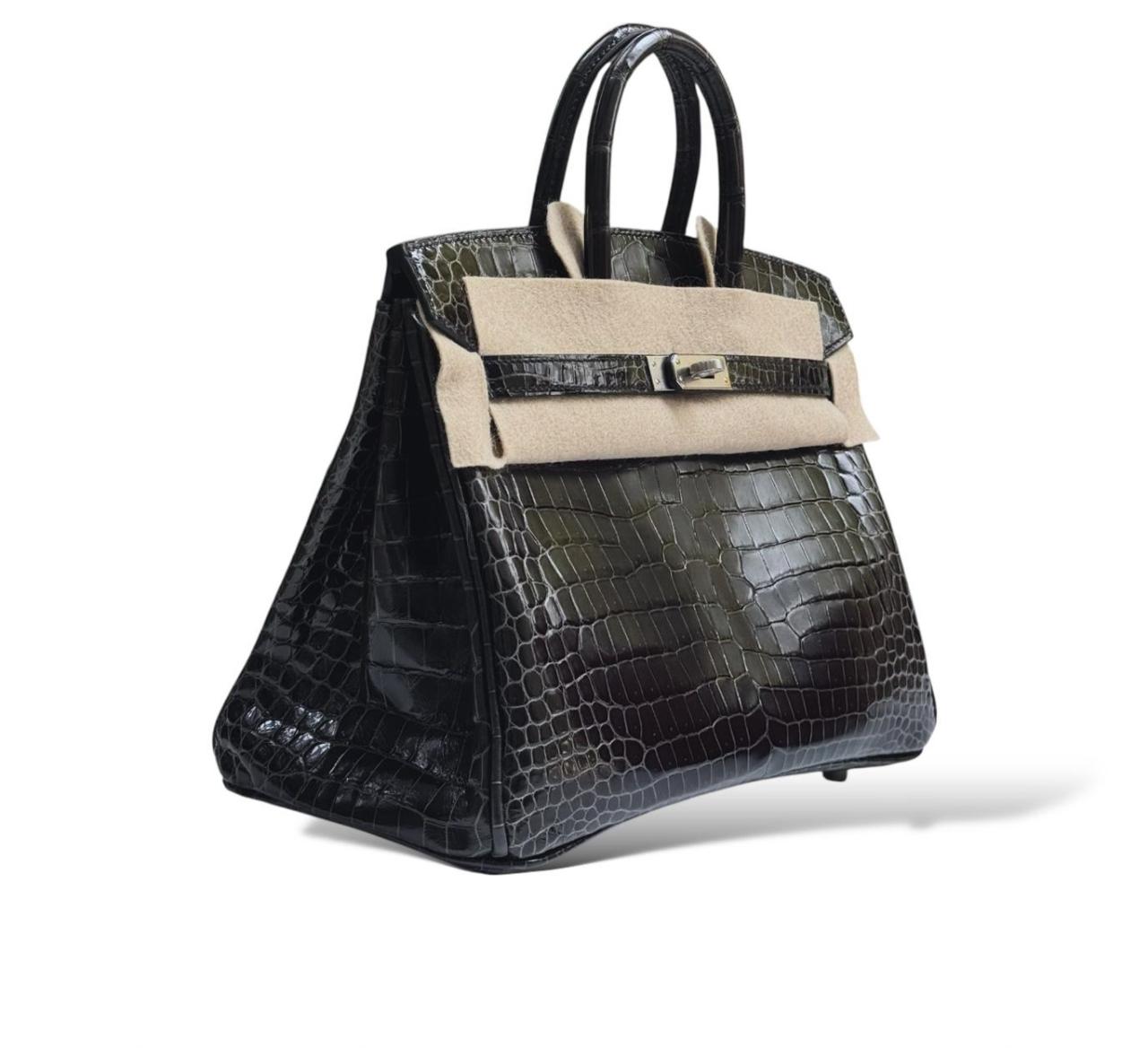 Hermes Birkin 25 Graphite Croco