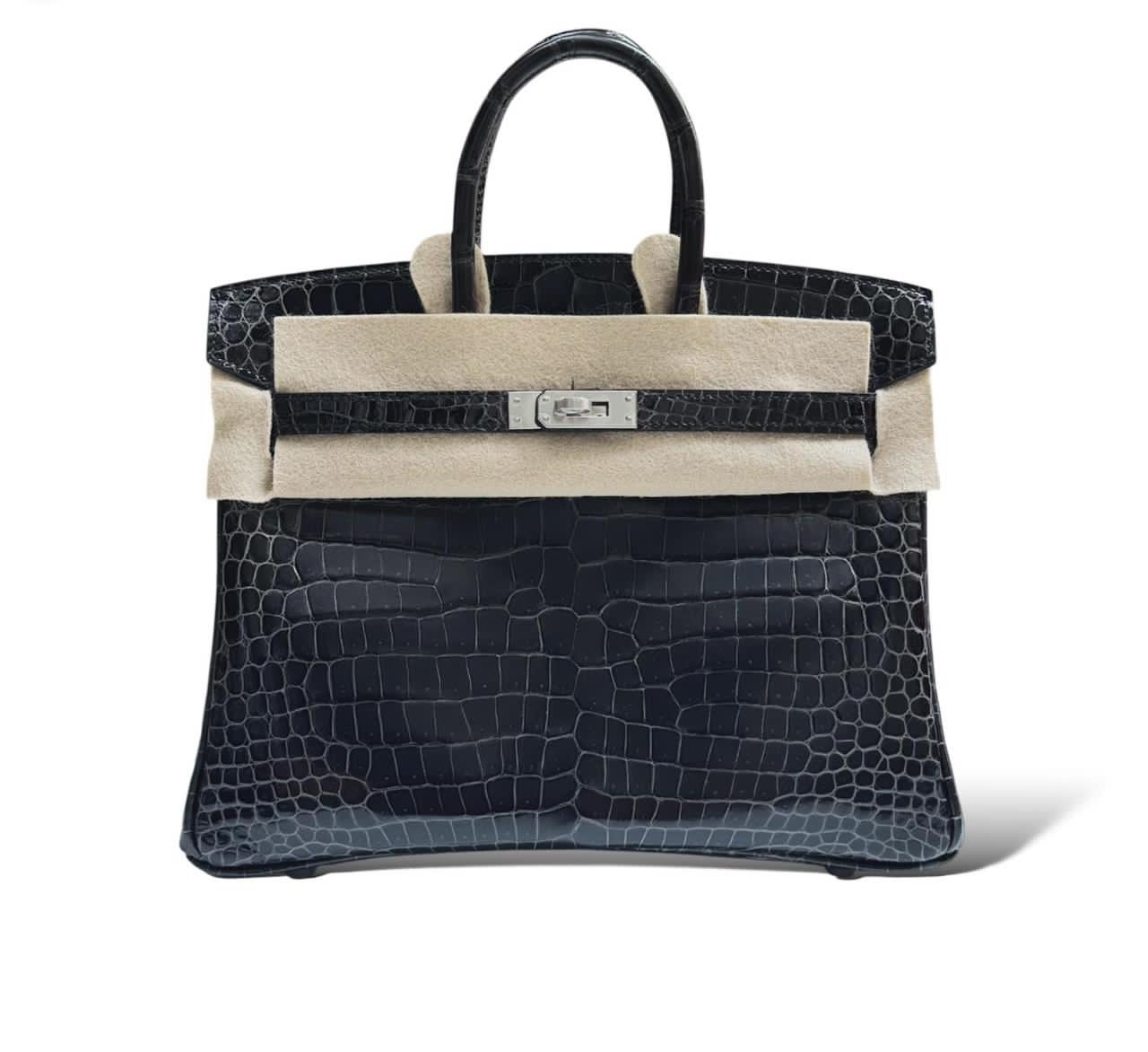 Hermes Birkin 25 Graphite Croco