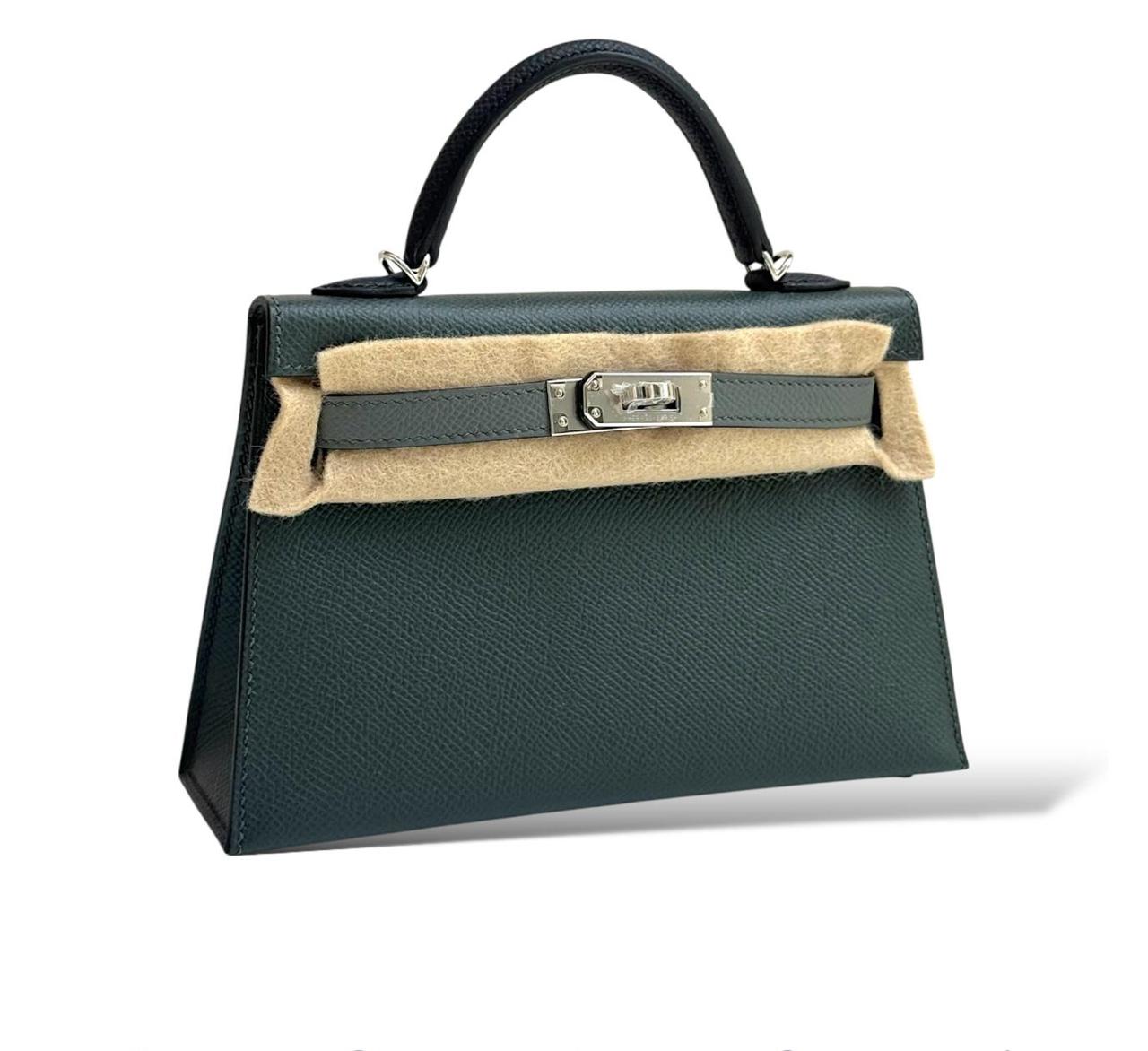 Hermes Kelly Mini Tricolor Vert Amande