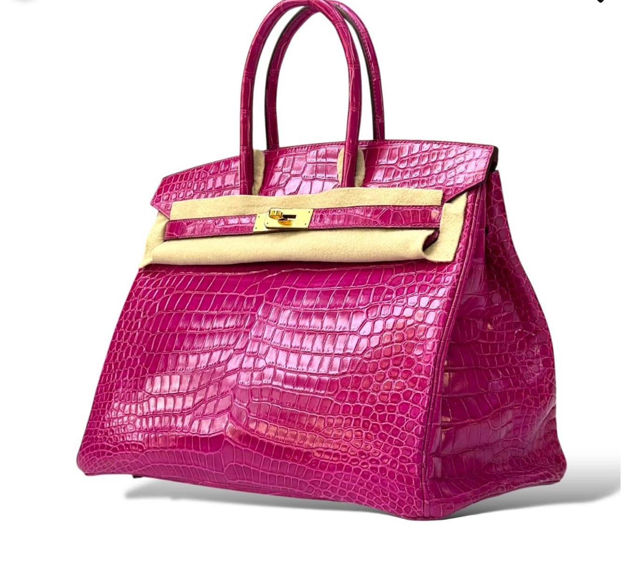 Hermes Birkin 35 Rose Shehrazade Croco