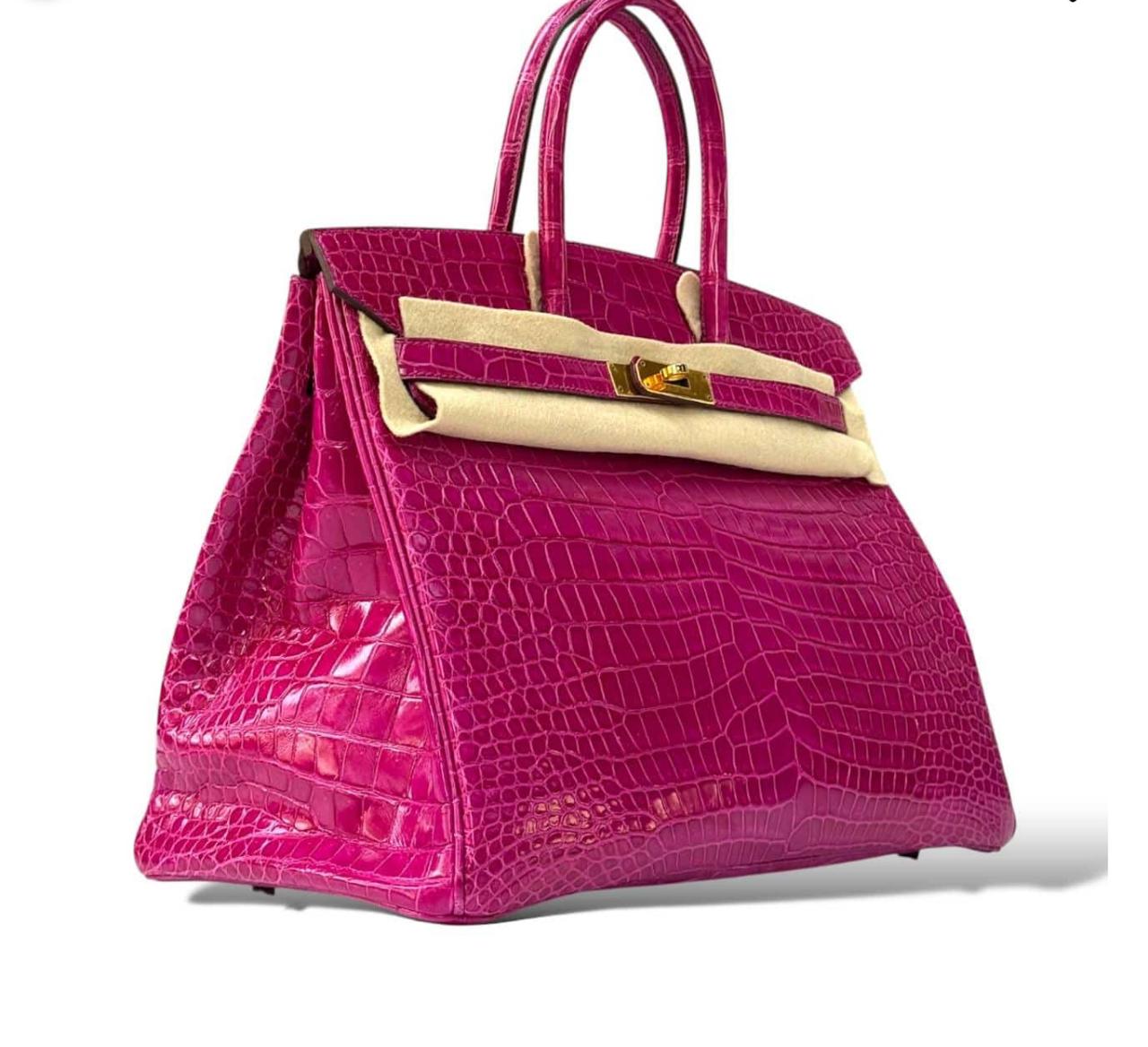 Hermes Birkin 35 Rose Shehrazade Croco
