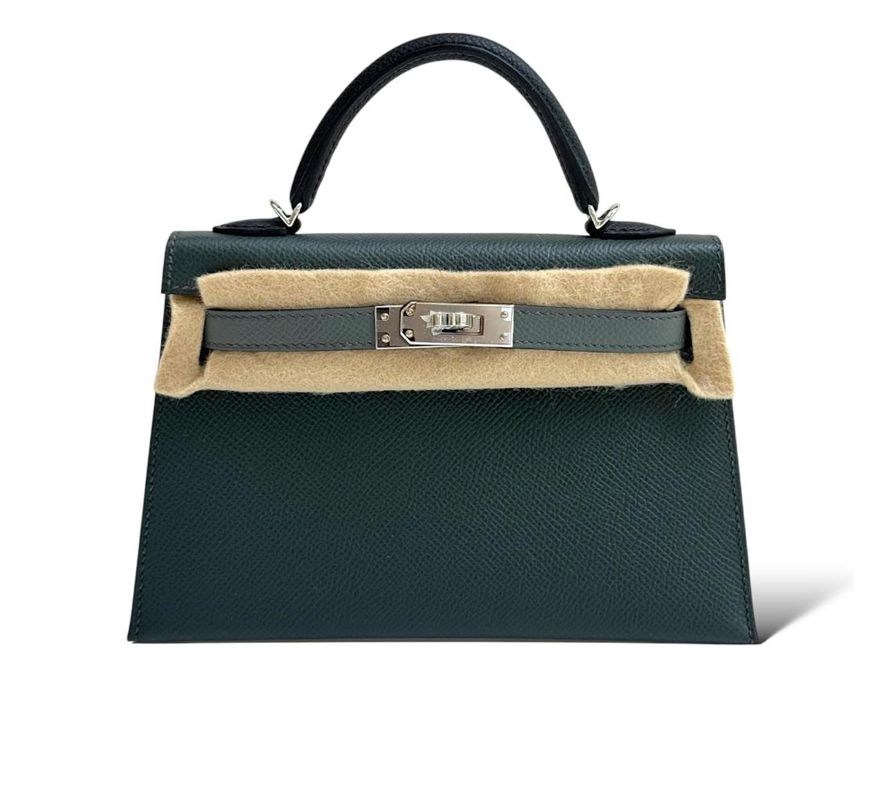 Hermes Kelly Mini Tricolor Vert Amande