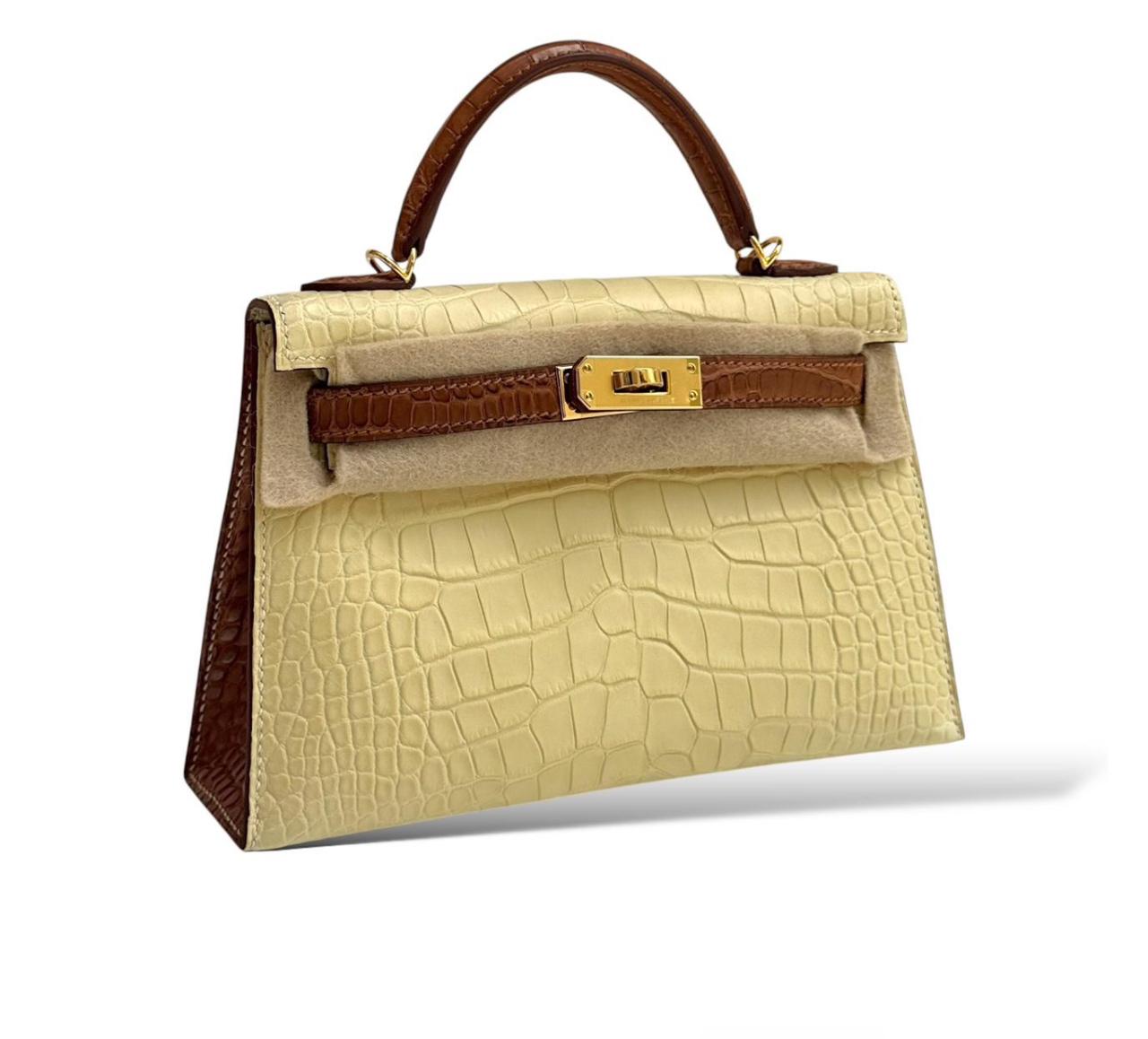 Hermes Kelly Mini So Vanille/Kraft