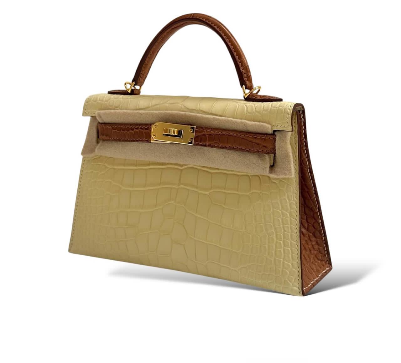 Hermes Kelly Mini So Vanille/Kraft