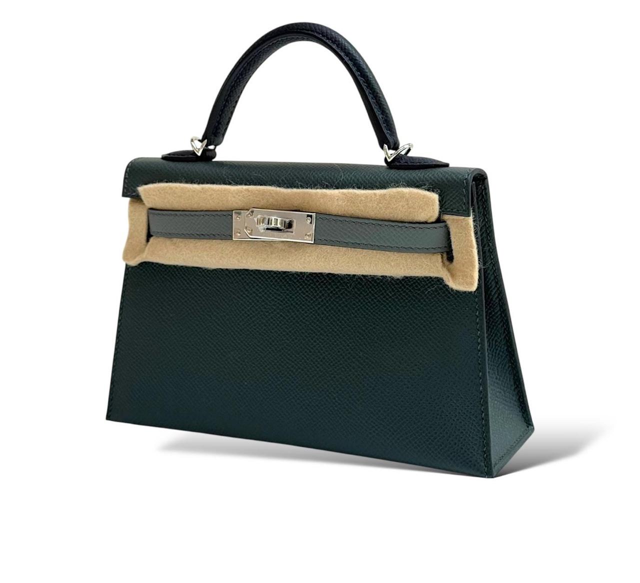 Hermes Kelly Mini Tricolor Vert Amande