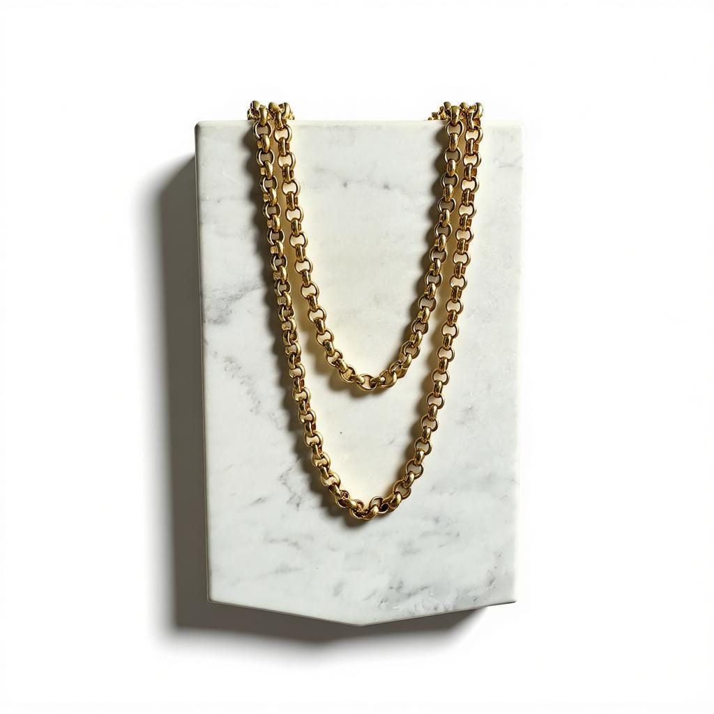 Vintage Napier Gold Plated Rolo Chain Necklace: 30" Layering Piece