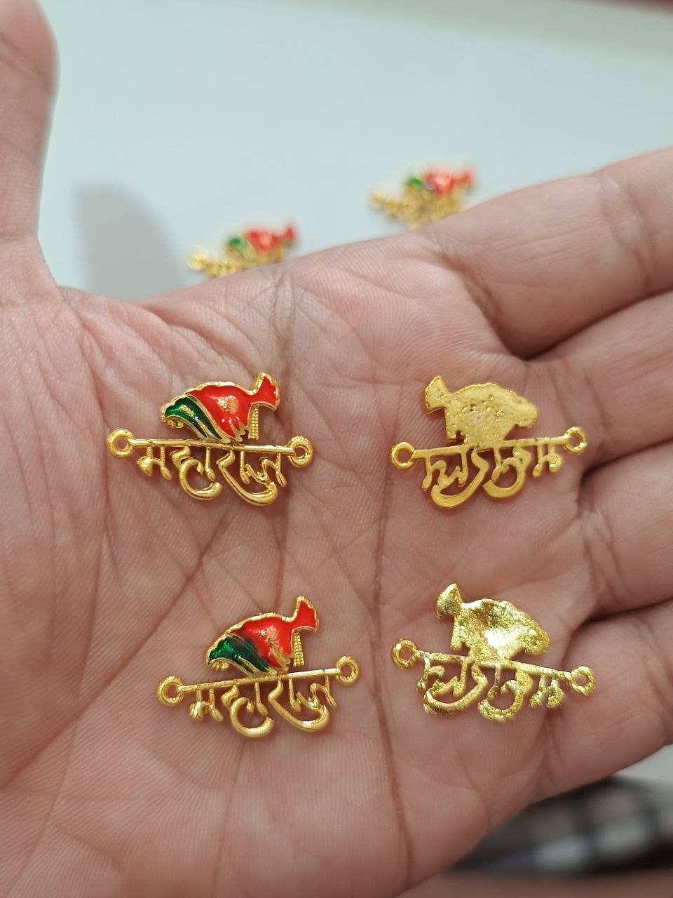 Rakhi Making Maharaj Name pendant with Jiretop having meenakri 