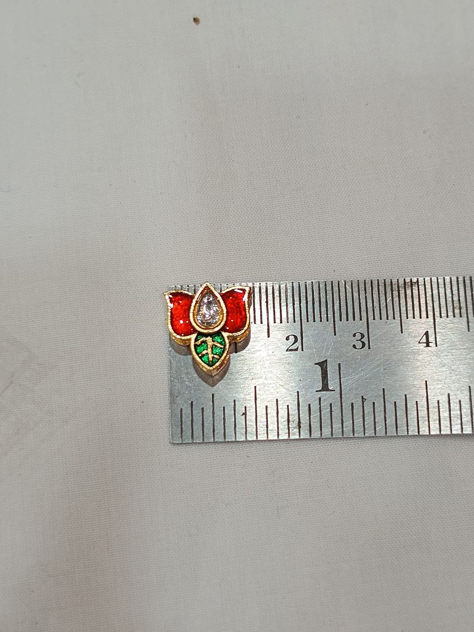 Meenakari Lotus , 3 meena Petal and 1 drop stone , 