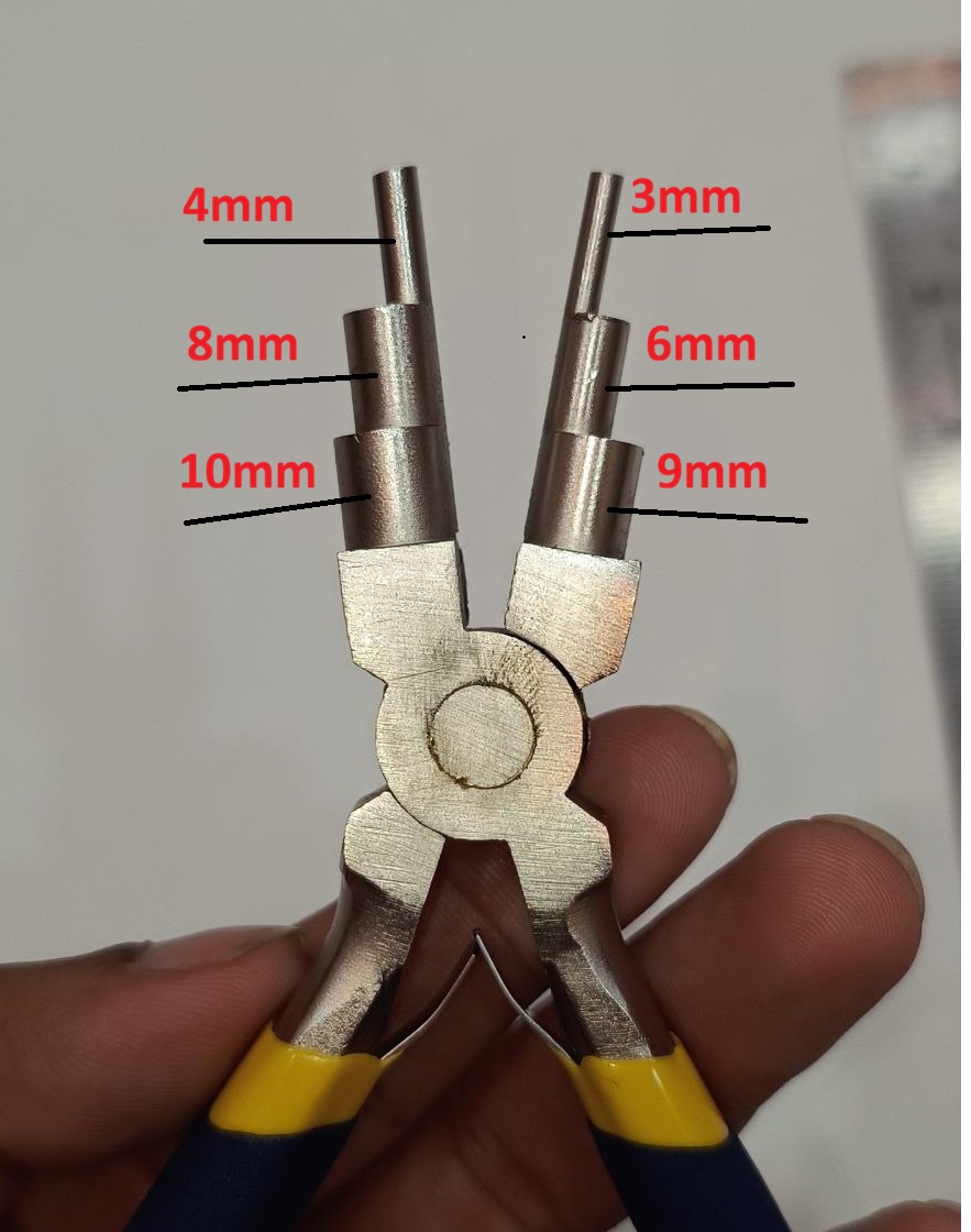 6 Step stainless steel round nose plier 