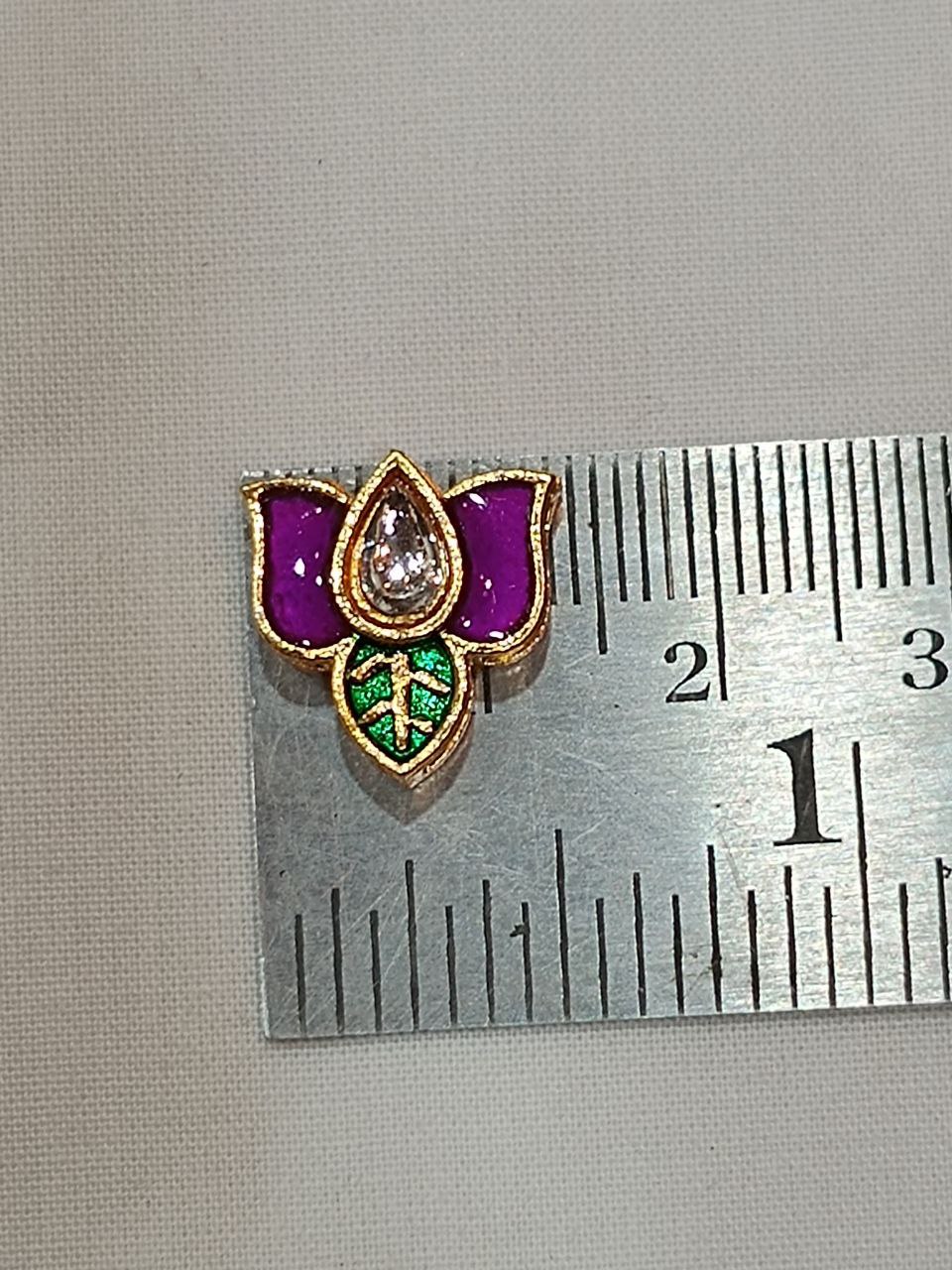 Meenakari Lotus , 3 meena Petal and 1 drop stone , 