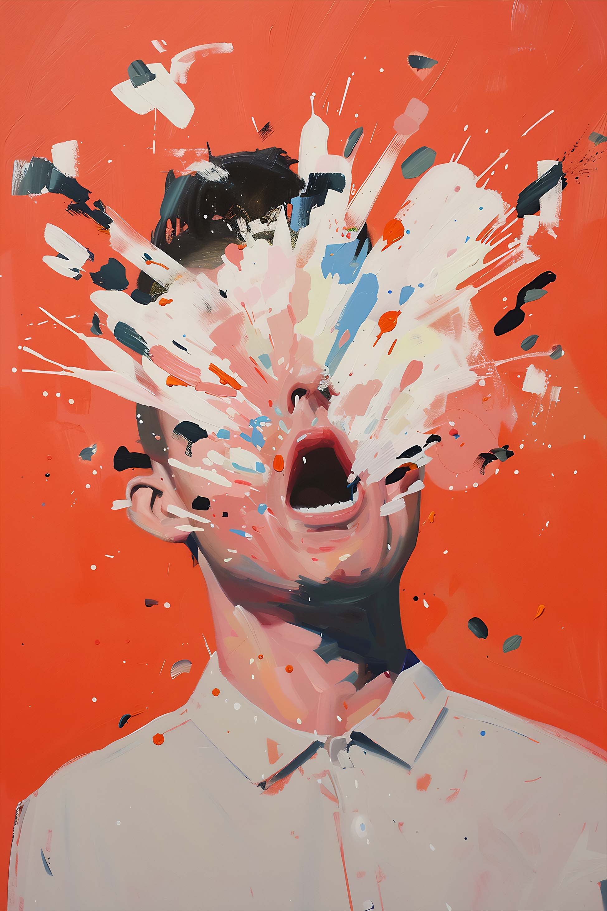 Abstract Explosion Portrait Art