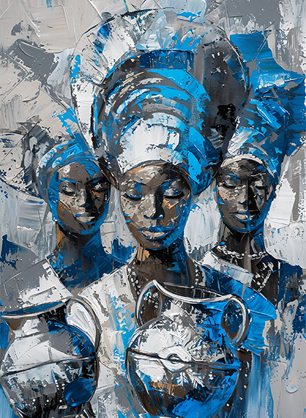 Abstract Blue Vase Print