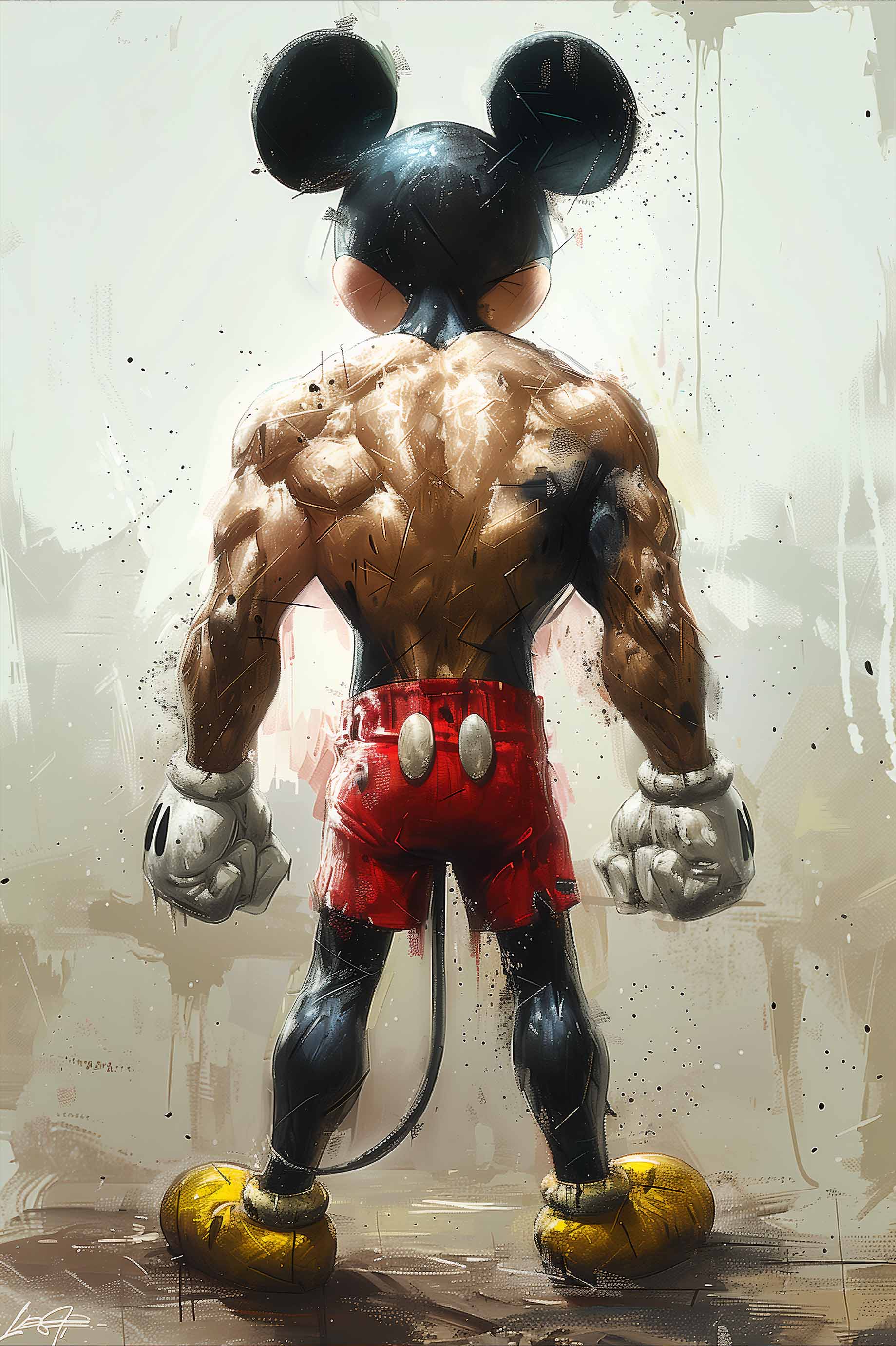 Muscular Mickey Mouse Art Print