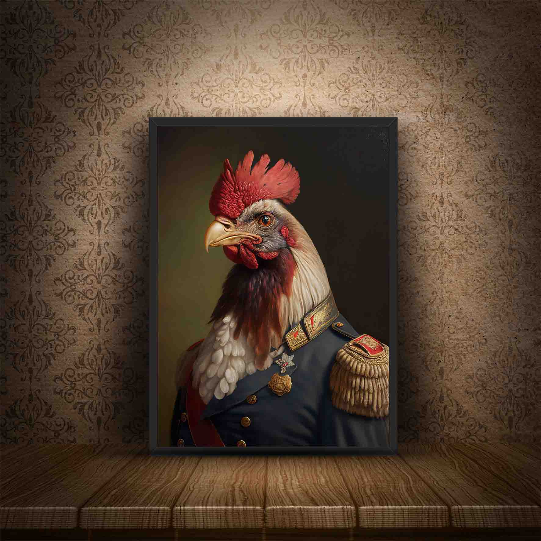 Regal Rooster Portrait Print