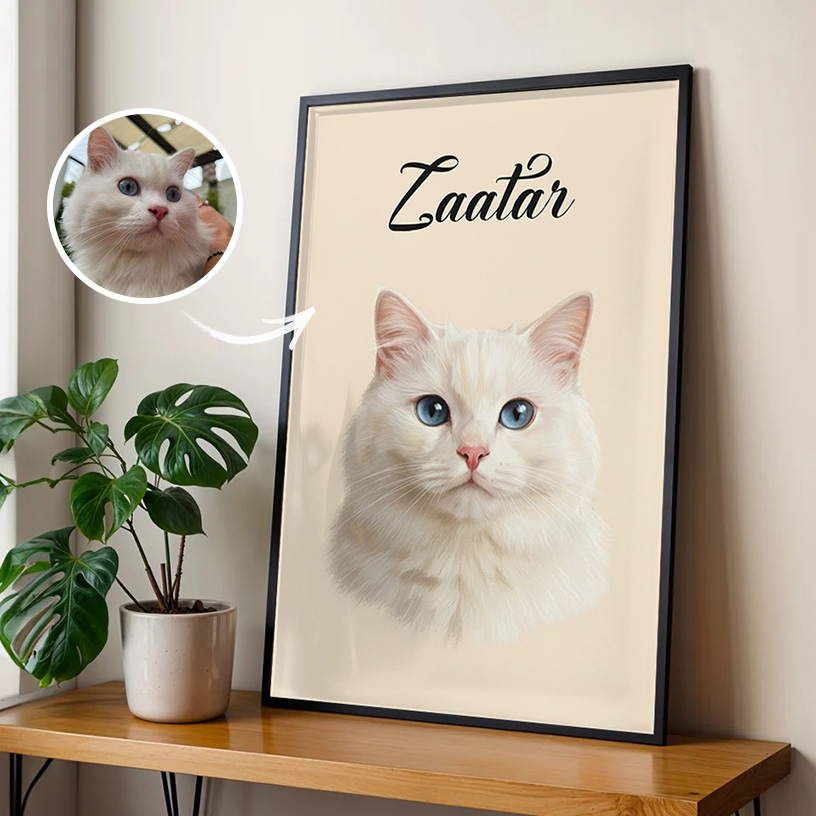 Customized Pet Pastel Portrait Poster