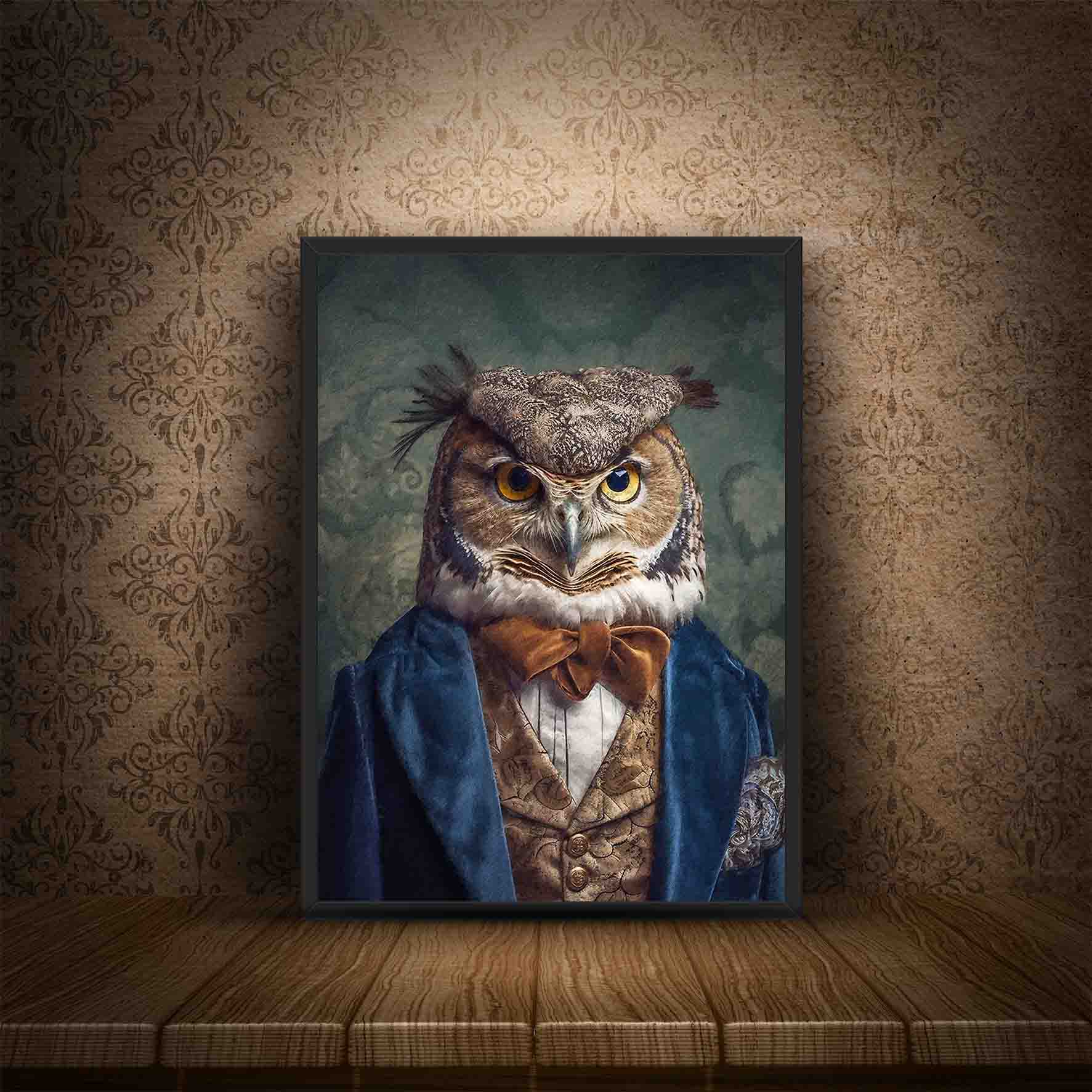 Elegant Owl Portrait Print