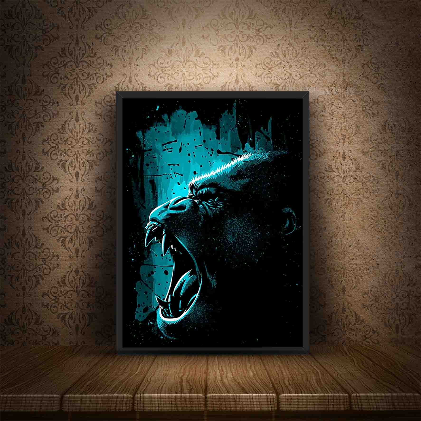 Neon Gorilla Art Print