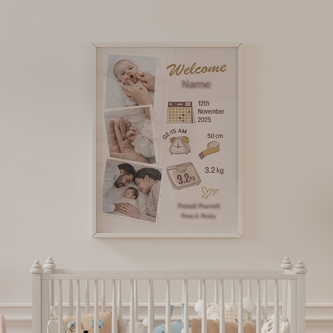 Personalized Birth Announcement Poster