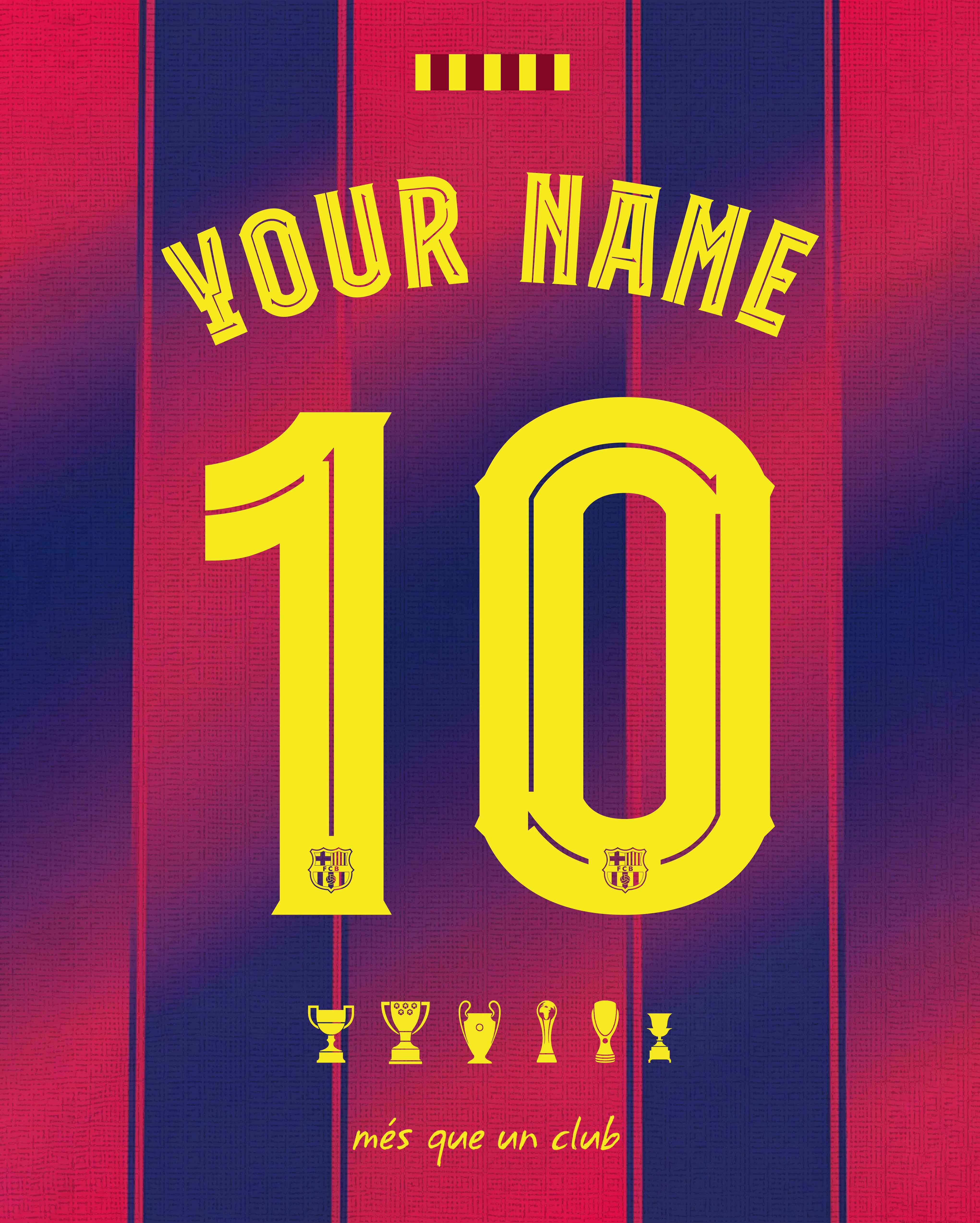 Personalized FC Barcelona Jersey Poster
