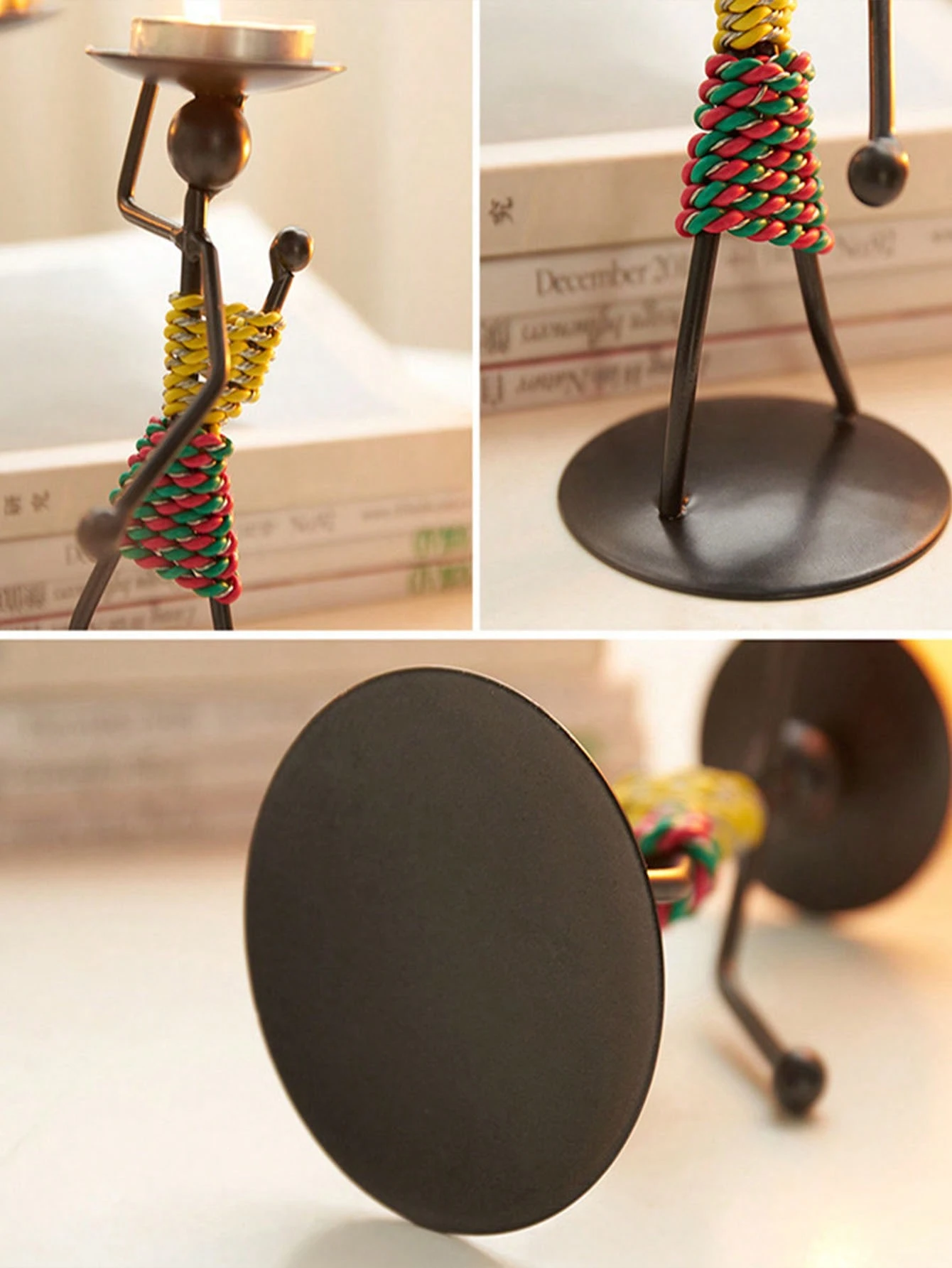 Vintage Human Figure Metal Candle Holder