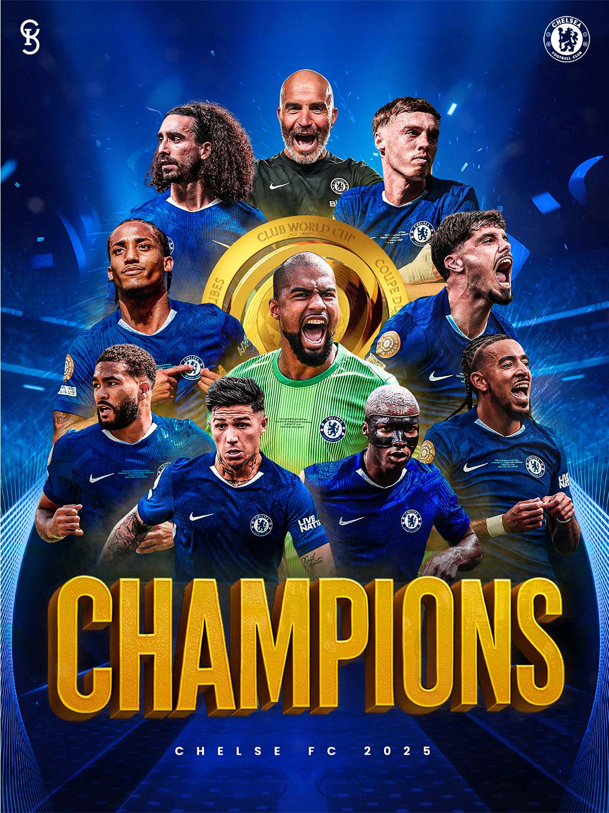 Chelsea CWC 2025 Champions Poster