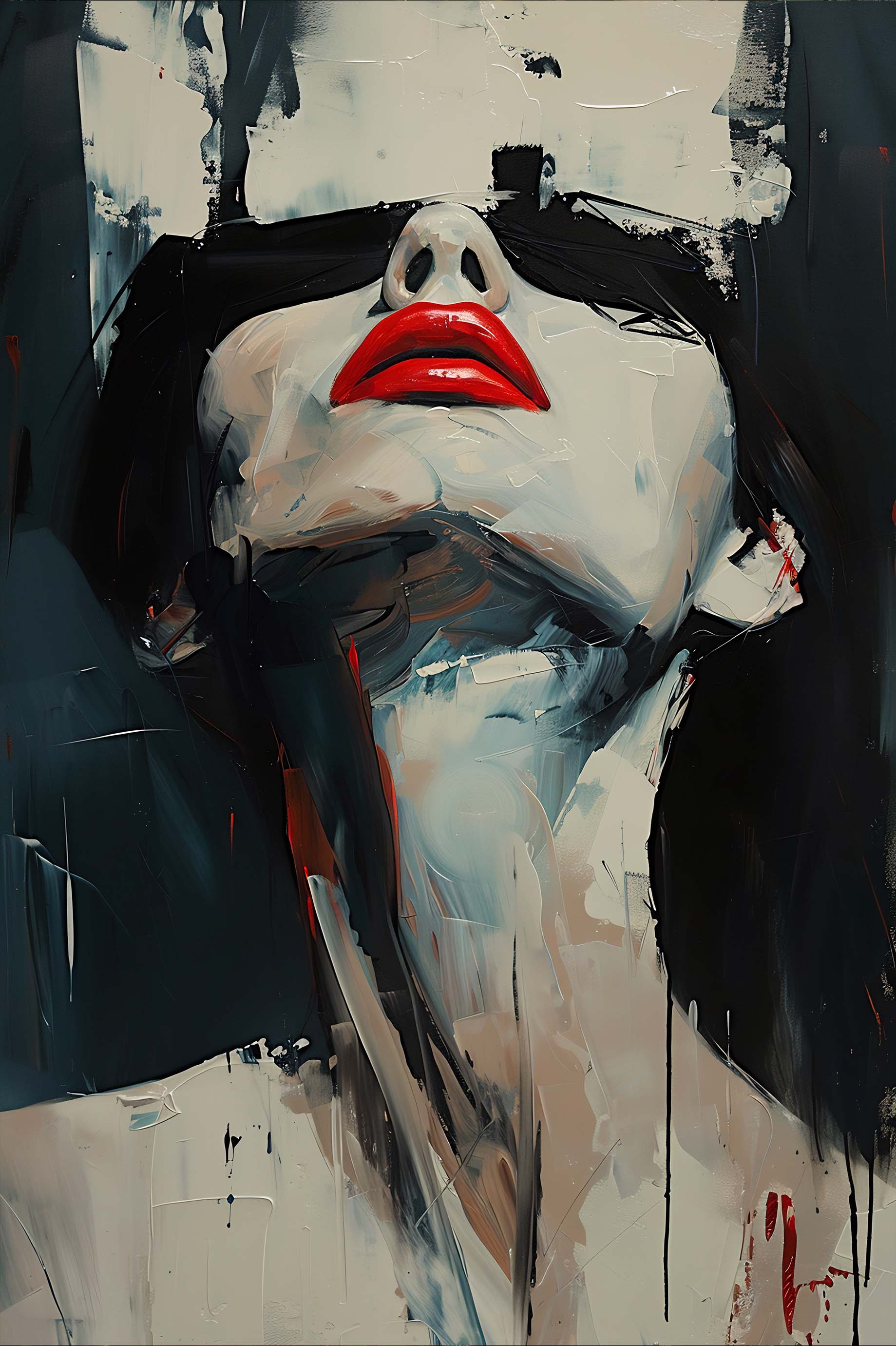 Modern Abstract Portrait Painting Print