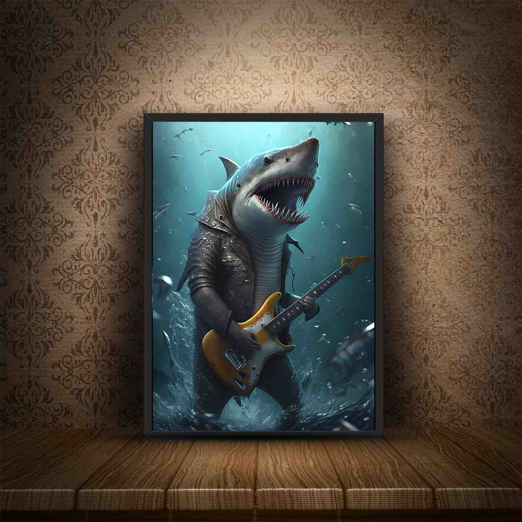 Rockstar Shark Figurine